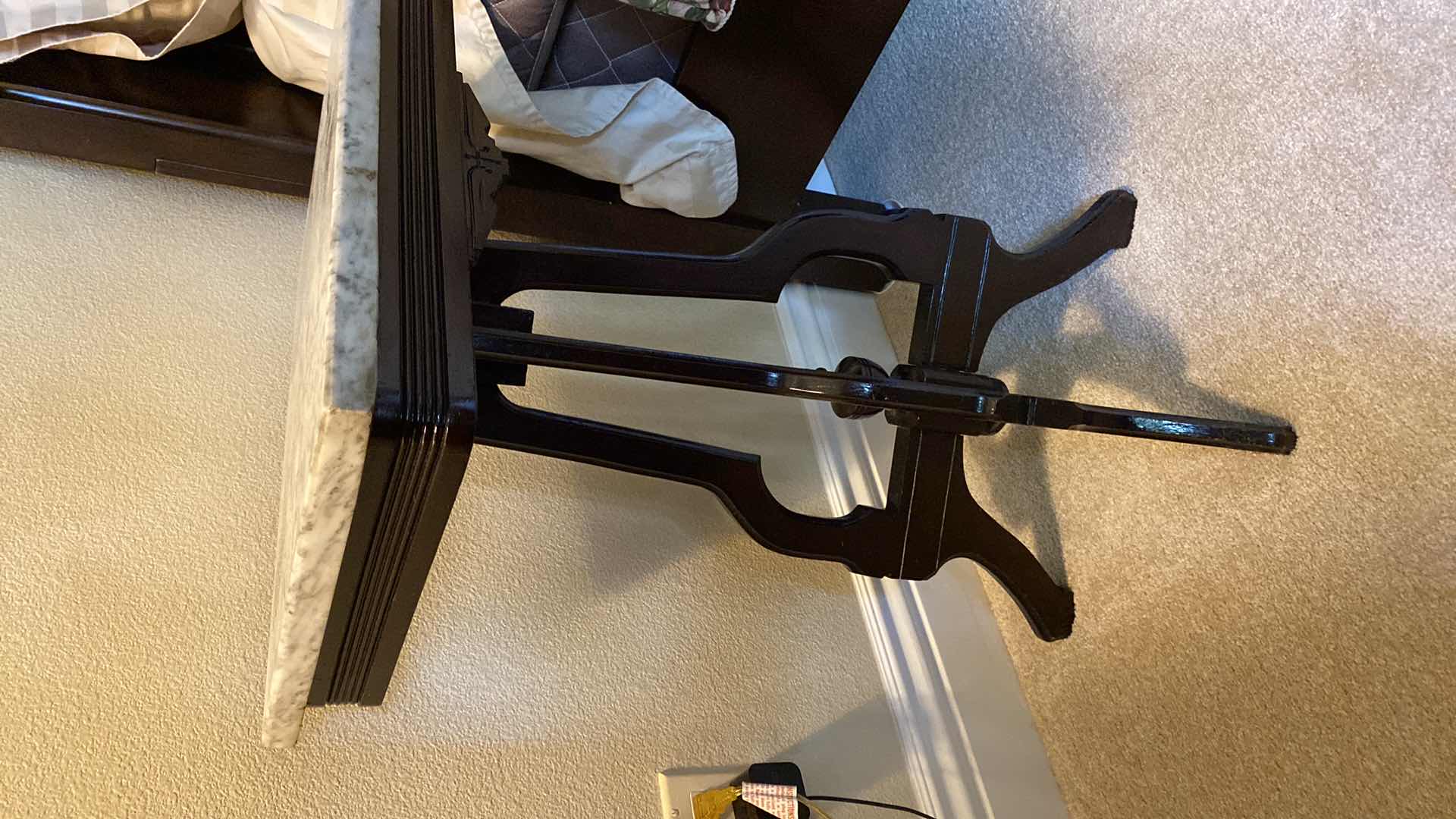 Photo 1 of VICTORIAN STYLE MAHOGANY MARBLE TOP SIDE TABLE 18” X 14” H28”