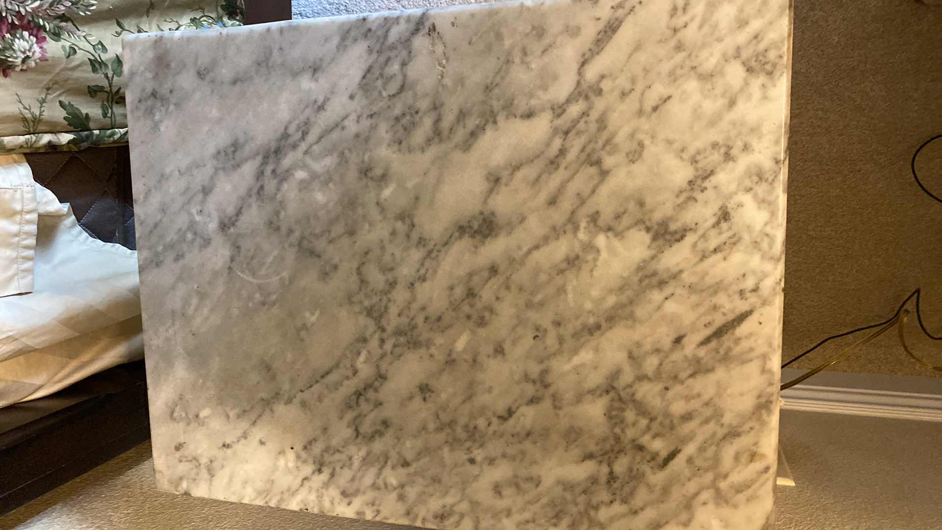 Photo 1 of VICTORIAN STYLE MAHOGANY MARBLE TOP SIDE TABLE 18” X 14” H28”