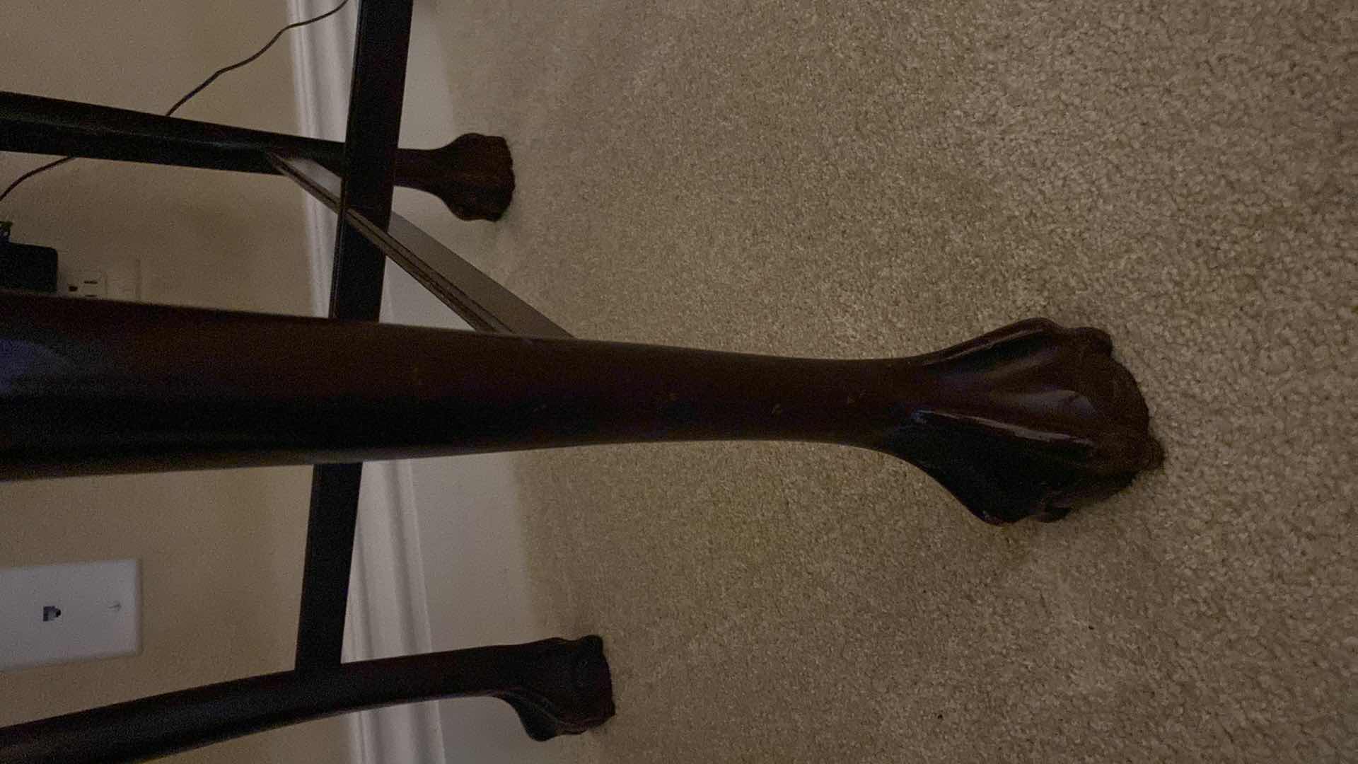 Photo 1 of ANTIQUE SQUARE TABLE WITH CLAW FEET 18” X 18” H27”