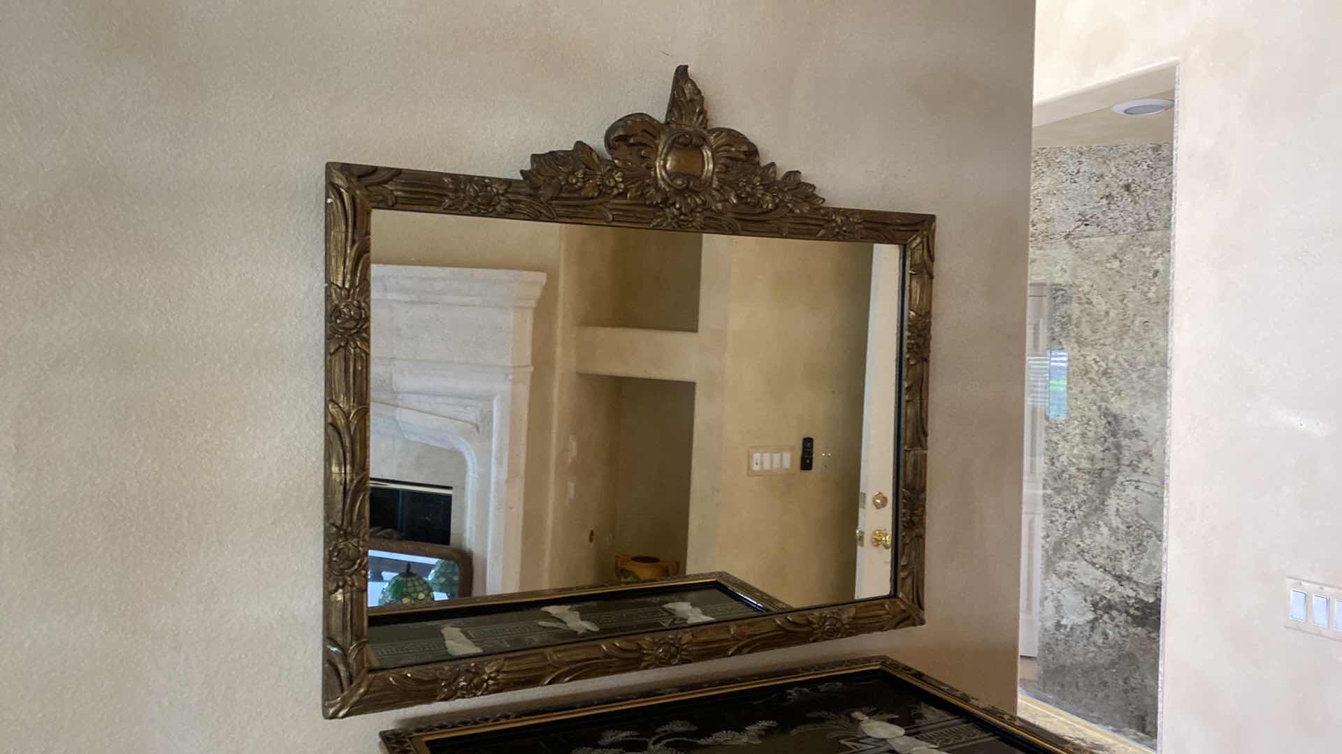 Photo 1 of VINTAGE GOLD ORNATE FLORAL FRAMED MIRROR 28” X 20”