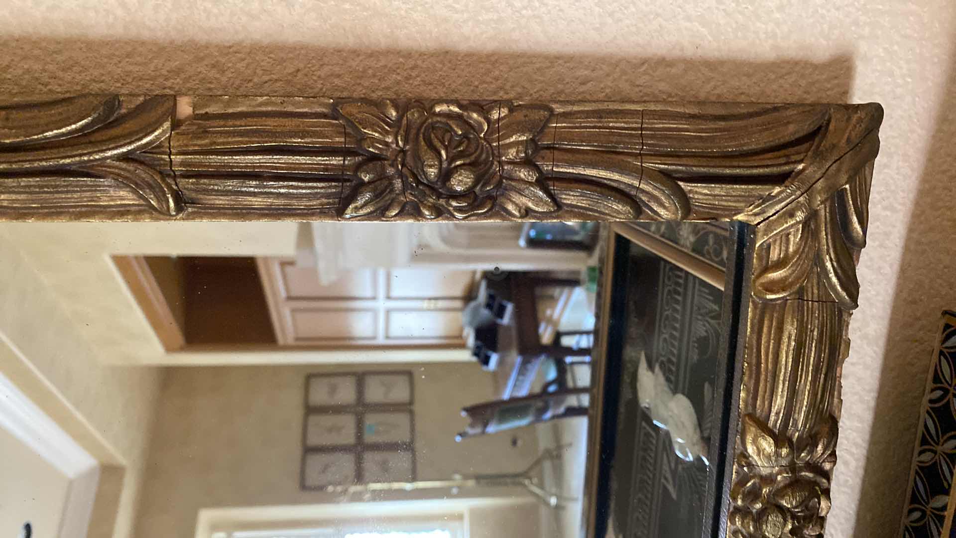 Photo 1 of VINTAGE GOLD ORNATE FLORAL FRAMED MIRROR 28” X 20”