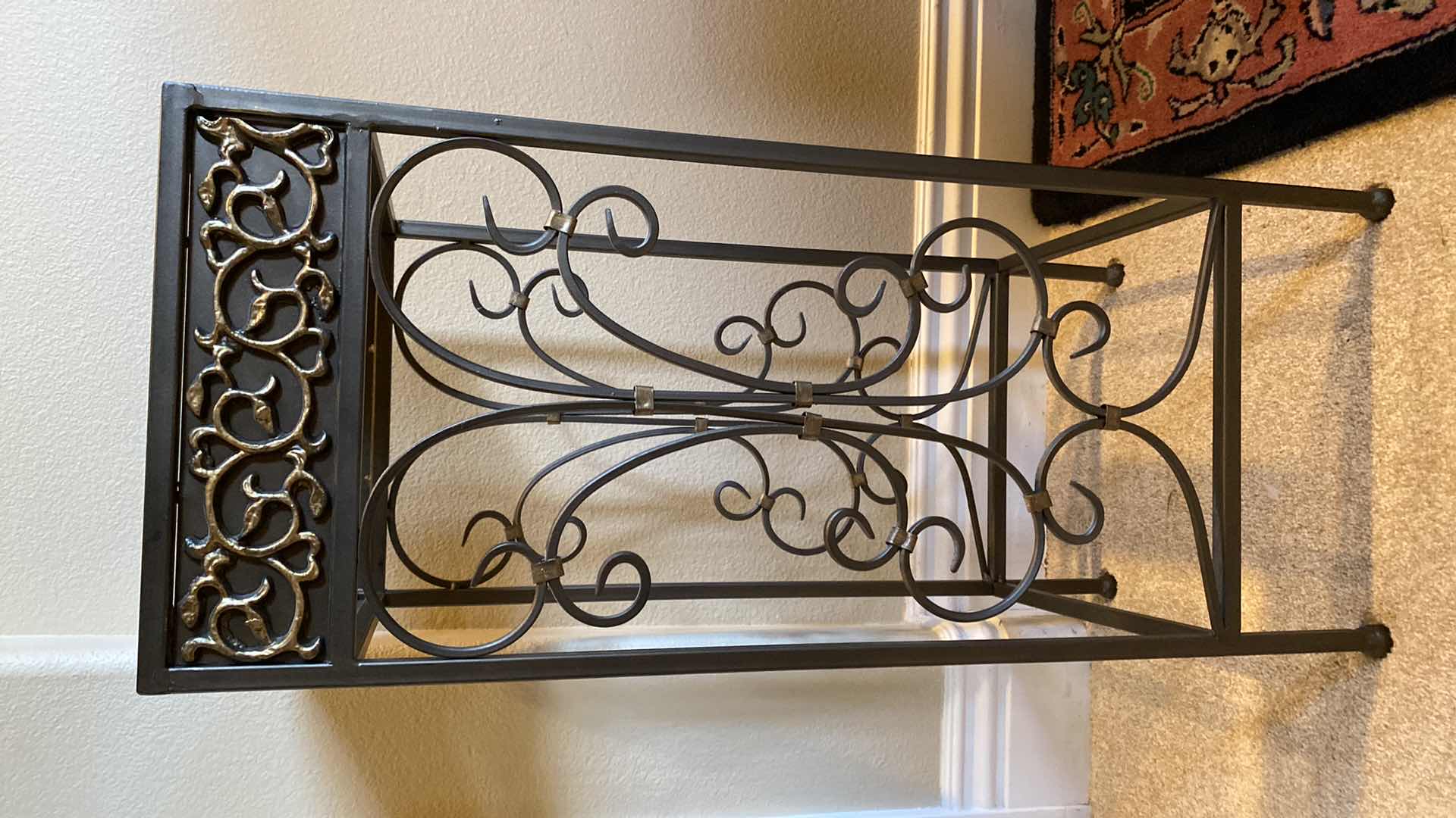 Photo 1 of ALUMINUM AND BEVELED GLASS TOP PLANT STAND 12” X 12” H30”