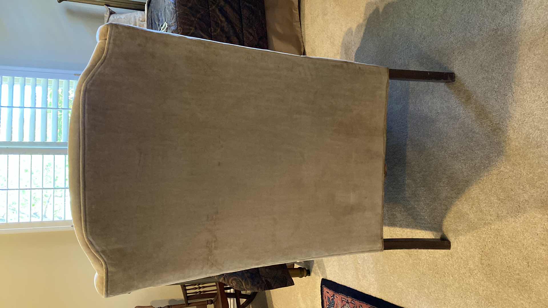 Photo 1 of GOLD UPHOLSTERY WINGBACK CHAIR WITH QUEEN ANNE LEGS