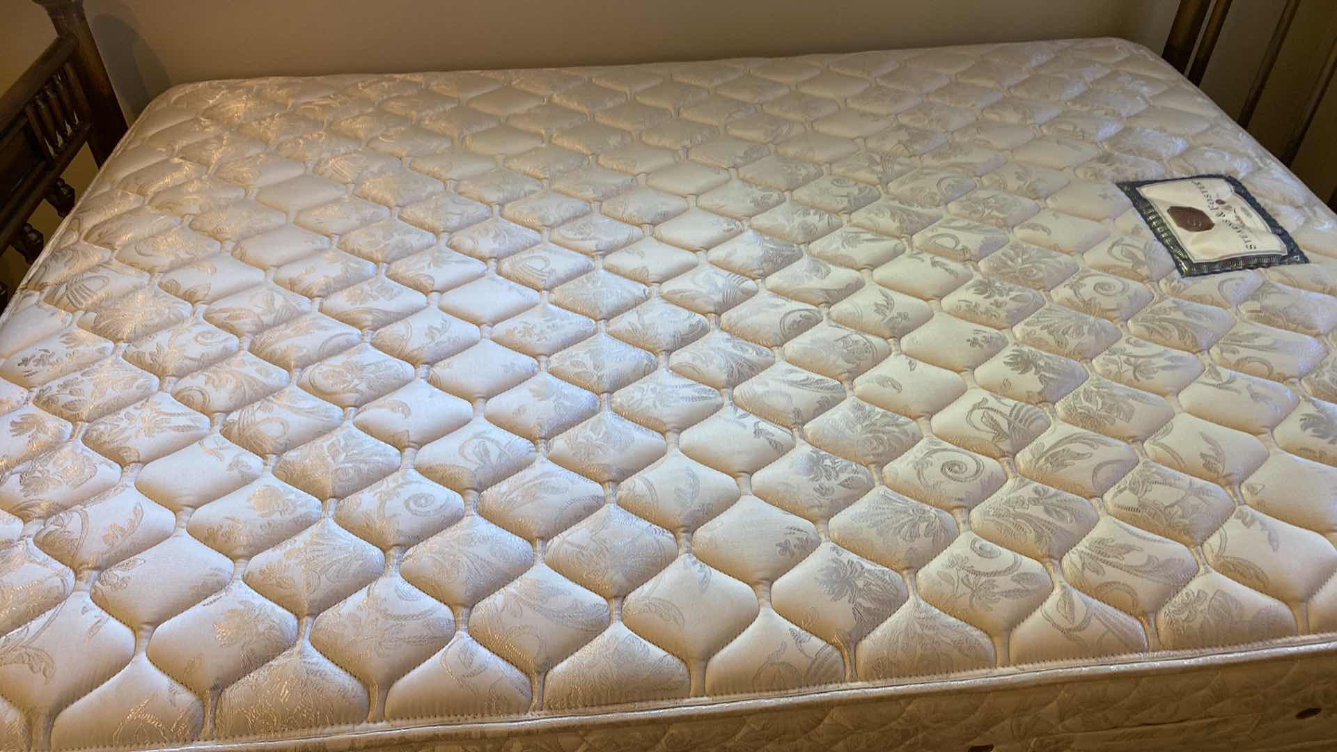 Photo 1 of BRASS BED ON WHEELS 56” X 82” & STEARNS AND FOSTER MATTRESS 53” X 76”  