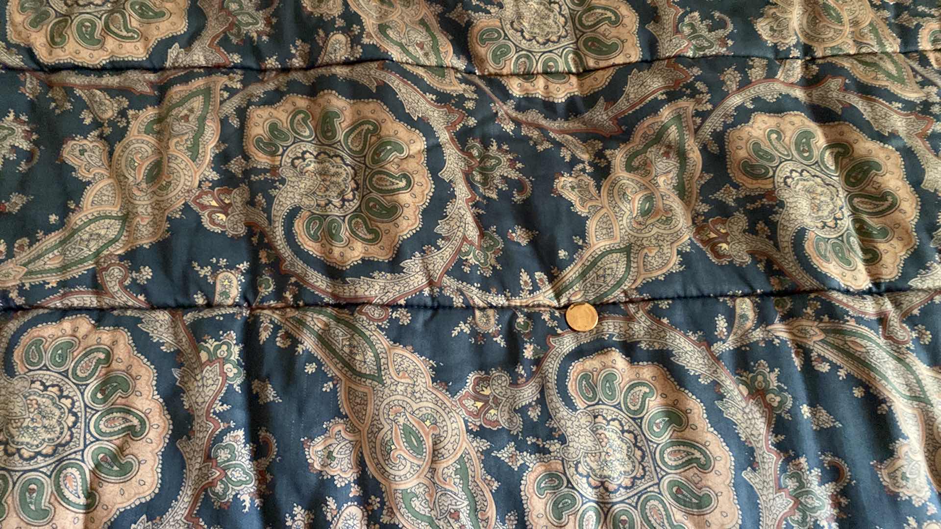 Photo 1 of FULL/QUEEN PAISLEY COMFORTER WITH GREEN QUILT SHEETS AND BED SKIRT