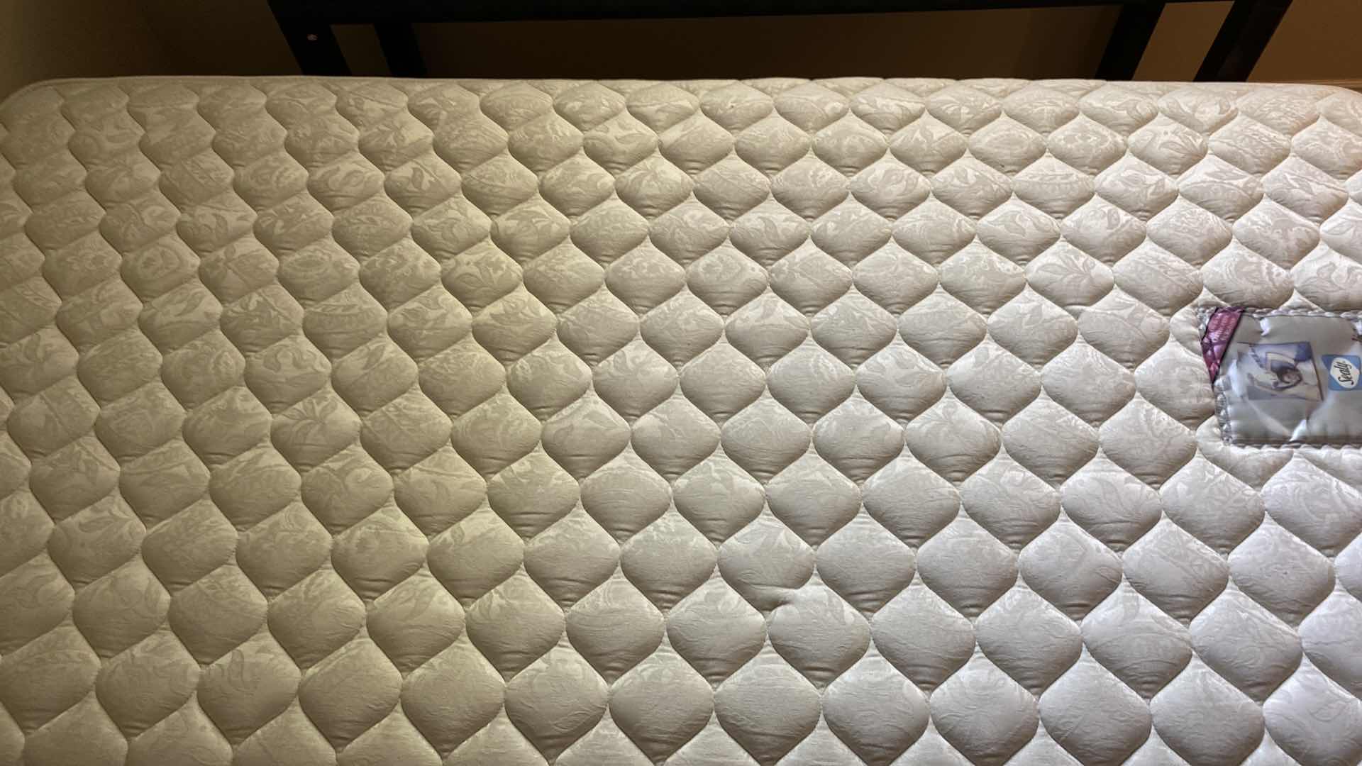 Photo 1 of SEALY POSTUREPEDIC SPECTOR FIRM TWIN MATTRESS AND BOX SPRING WITH BED FRAME 38” X 75”