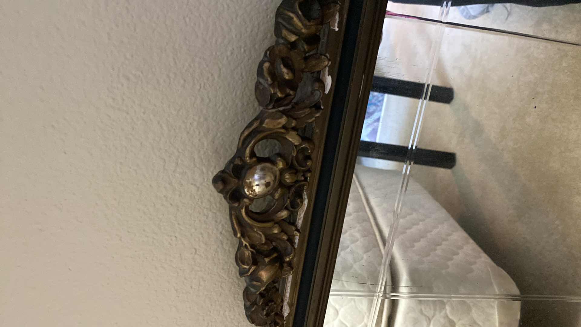 Photo 1 of WOOD FRAMED GLASS MIRROR 14” X 29”