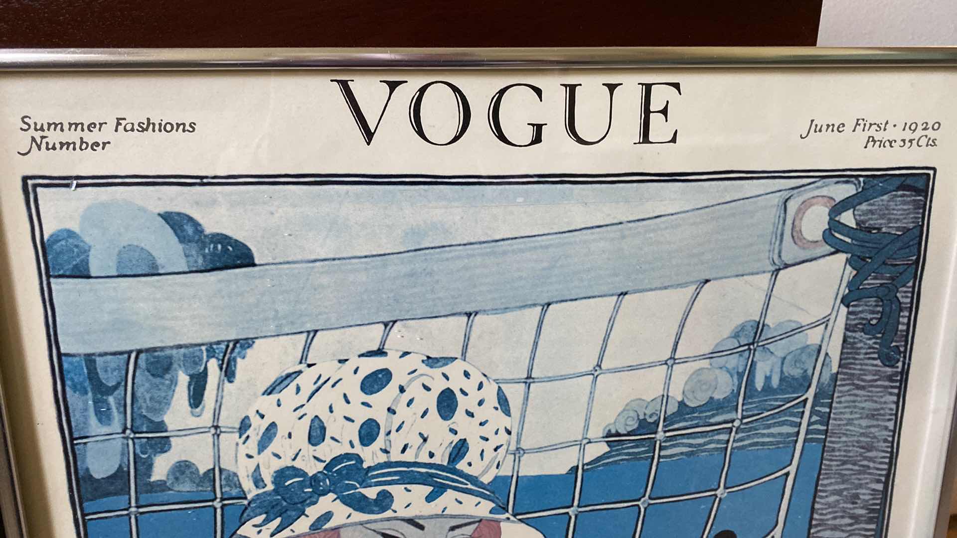 Photo 1 of VINTAGE SILVER FRAMED PAIR OF VOGUE FASHION ARTWORK EACH 19”.  24”