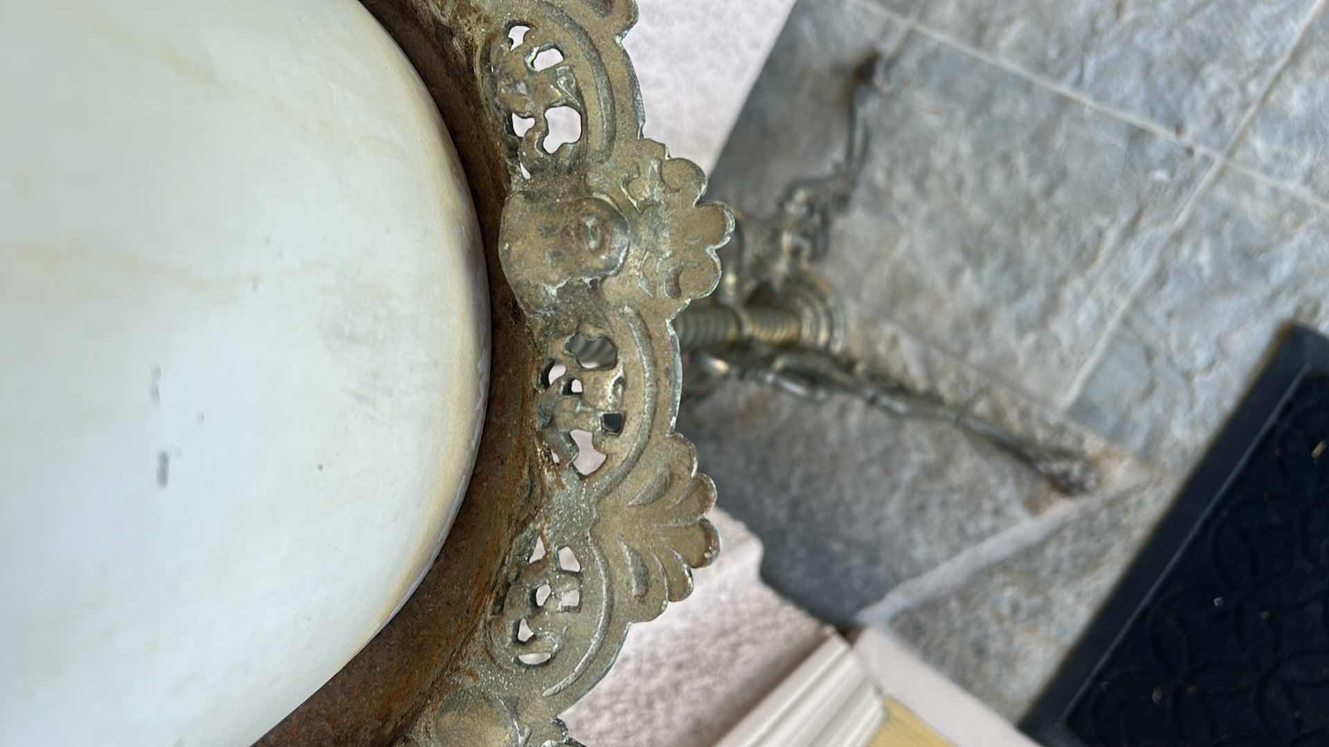 Photo 1 of VINTAGE METAL PLANT STAND WITH POTTED PLANT, (STAND H32”)