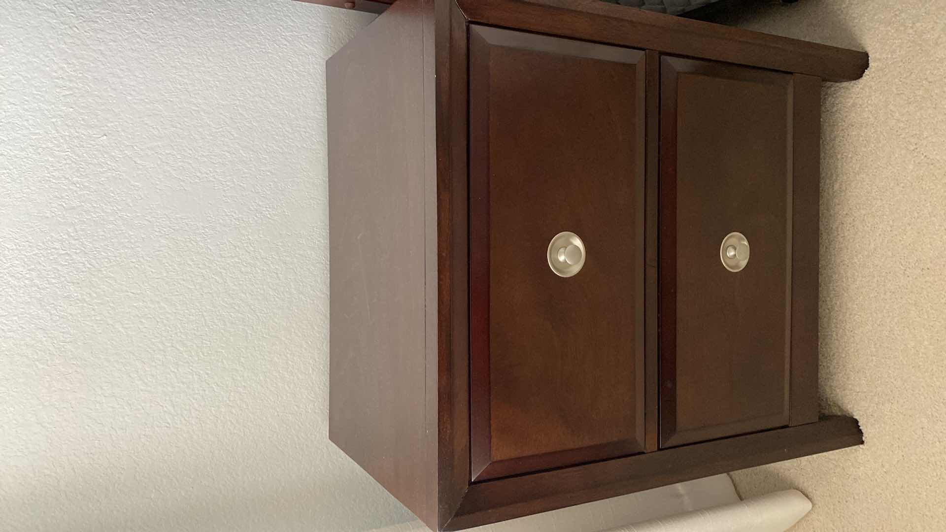 Photo 1 of DARK CHRRY WOOD TRADITIONAL 2 DRAWER NIGHT STAND WITH DOVE TAILED DRAWERS 23.5” X 16” H28.5”