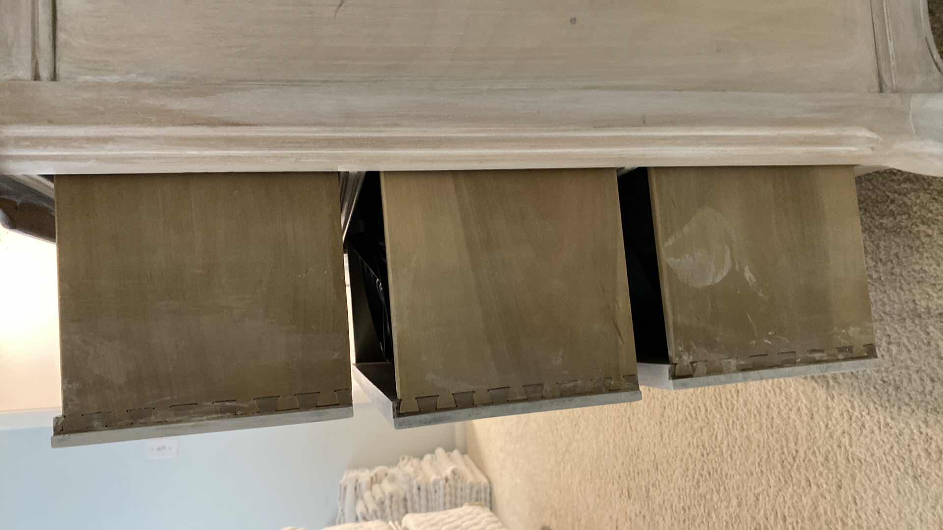 Photo 1 of MID CENTURY 9 DRAWER WHITE STAIN DRESSER WITH DOVE TAILED DRAWERS 59” X 20” H31”