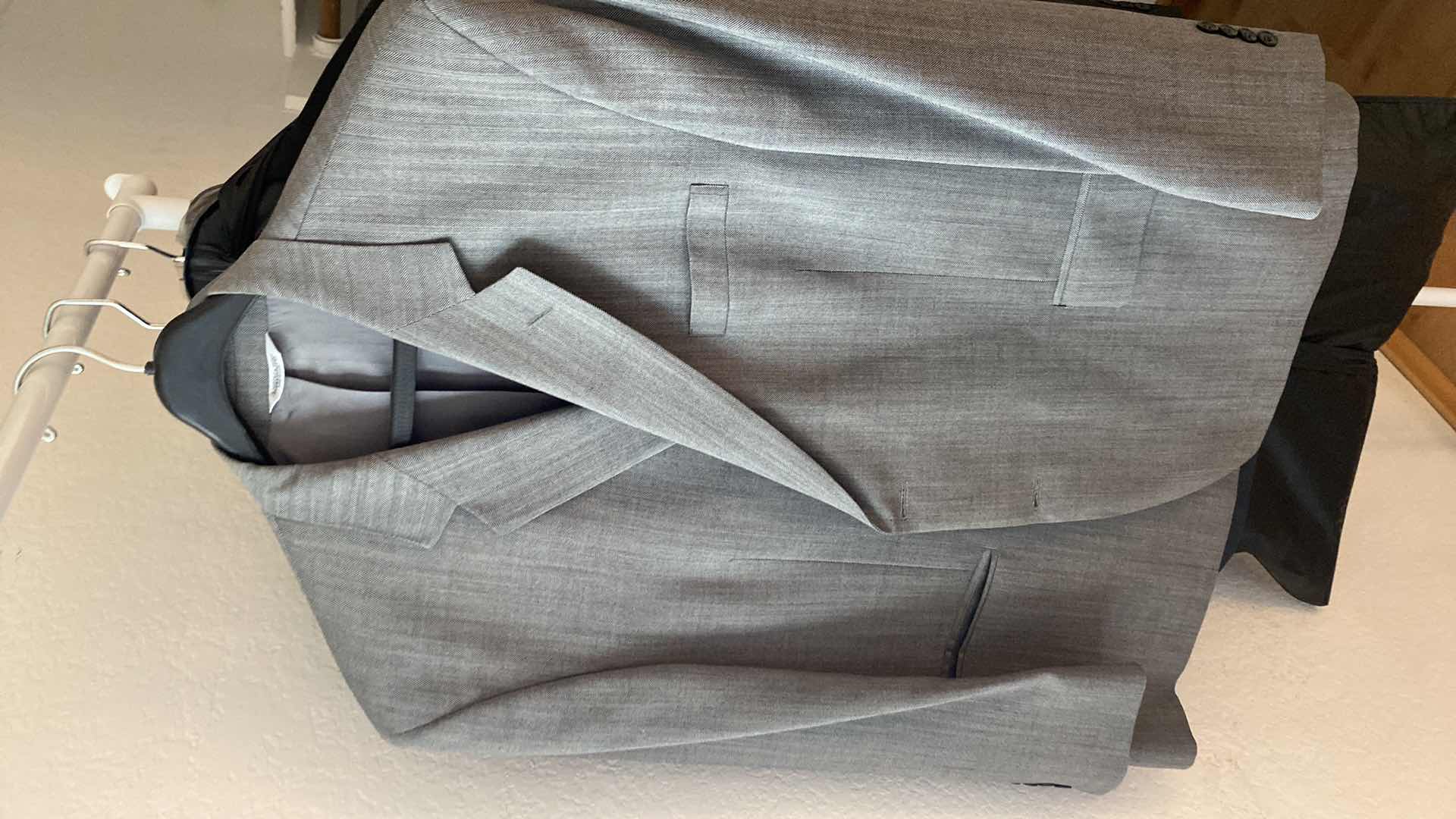 Photo 1 of MENS JACKETS SHIRTS  SLACKS AND TIES, SHIRTS SIZE 18 SLACKS 42 JACKETS EST XL OR 2XL