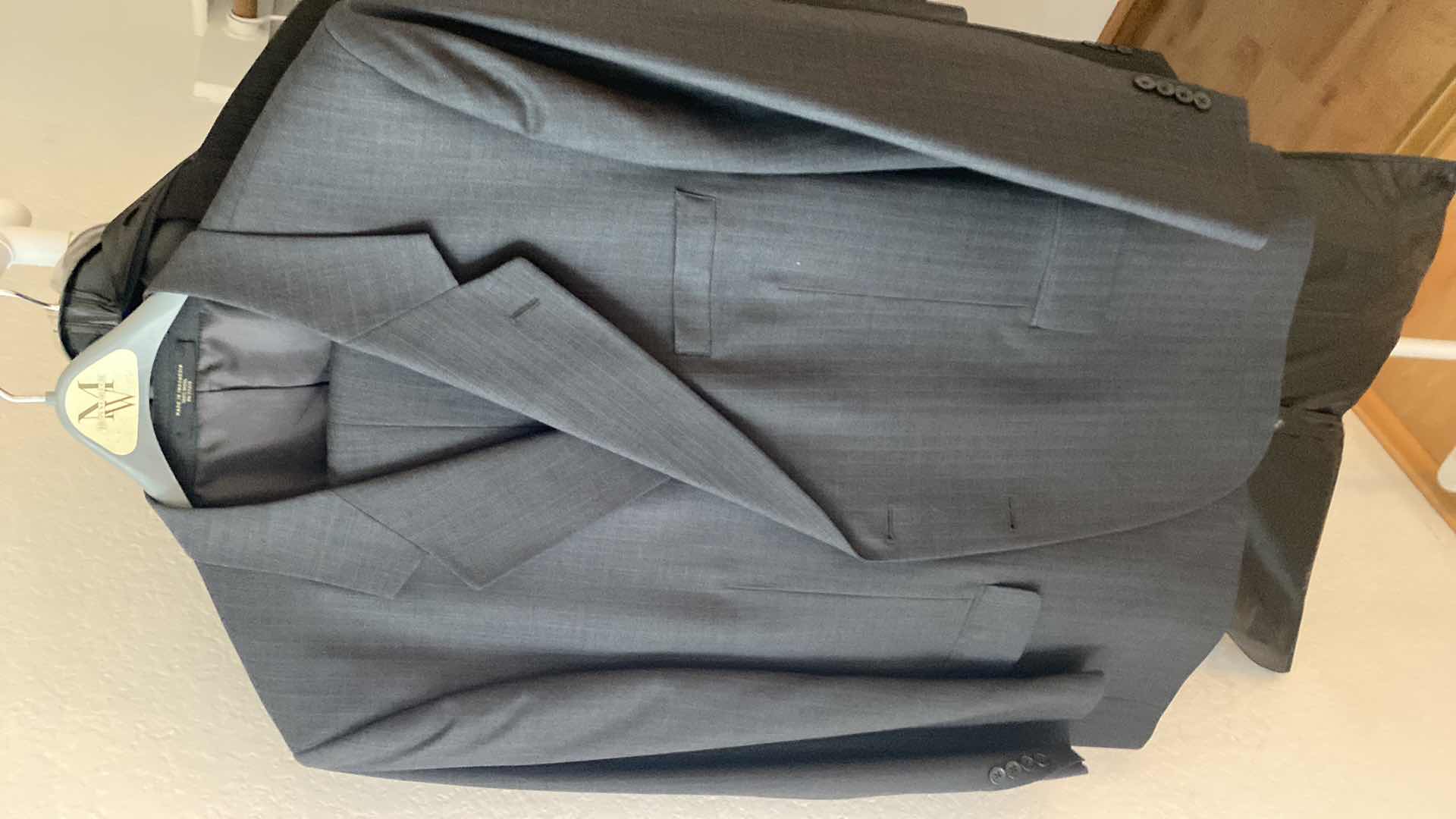 Photo 1 of MENS JACKETS SHIRTS  SLACKS AND TIES, SHIRTS SIZE 18 SLACKS 42 JACKETS EST XL OR 2XL