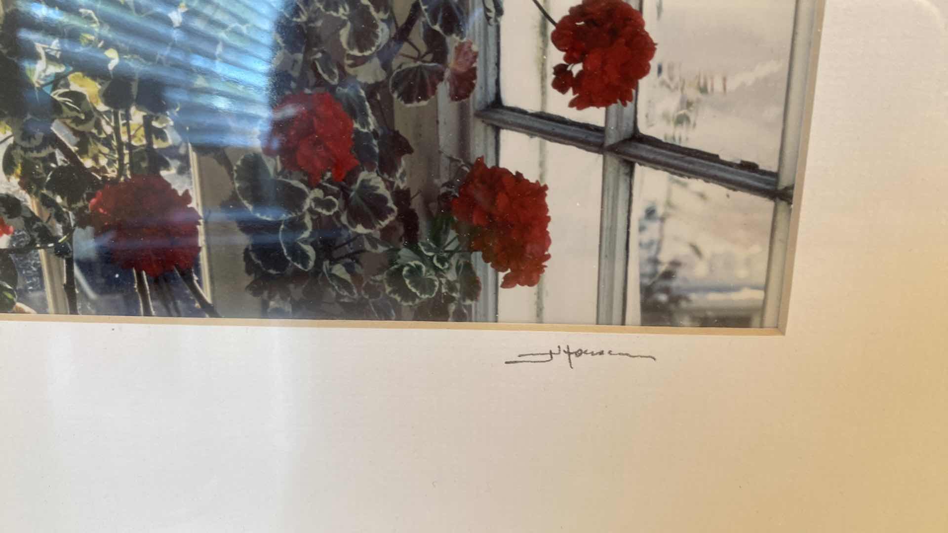 Photo 1 of 4 METAL FRAMED SIGNED FLORAL ARTWORK LARGEST 16”X 20”