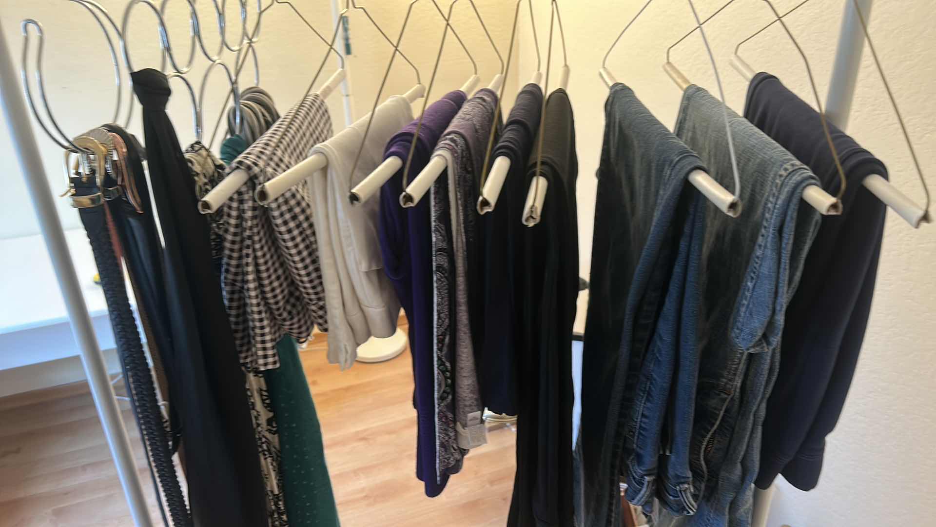 Photo 1 of CLOTHING ASSORTMENT BELTS SCARVES MOSTLY MEDIUMS AND 8