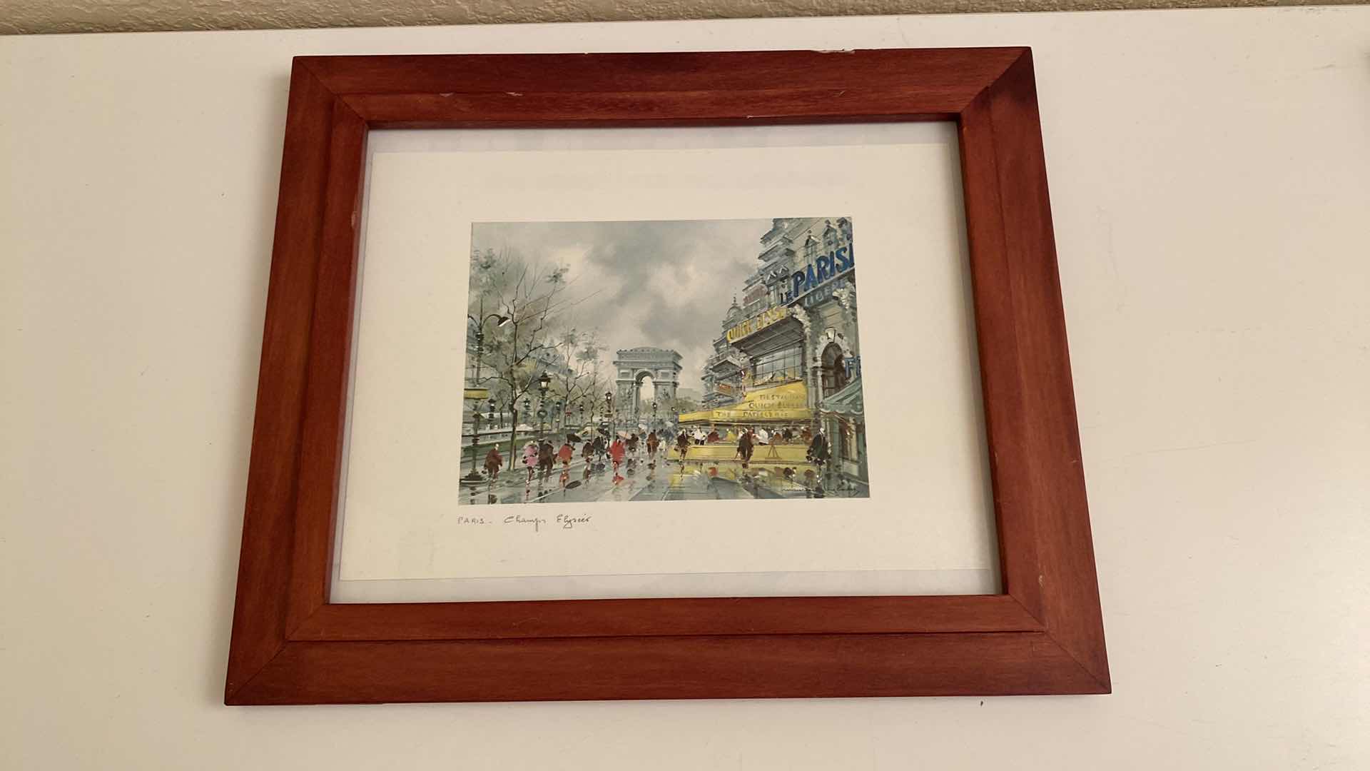 Photo 1 of 3 WOOD FRAMED FAMOUS LAND MARKS ART 11” X 10”