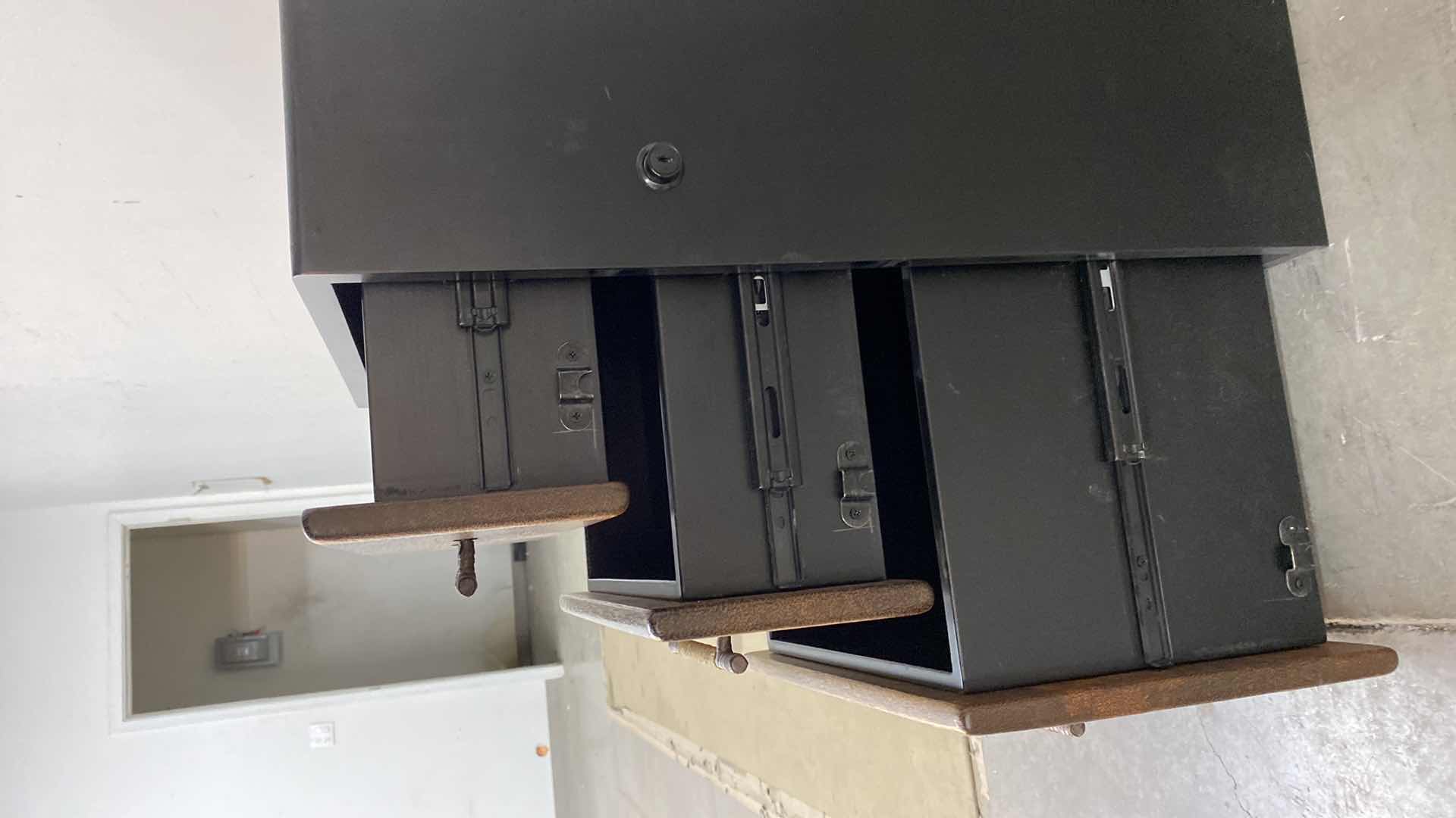 Photo 4 of MENDI 3 DRAWER PALMWOOD FILE CABINET W METAL PULLS BY PACIFIC GREEN 18 x 18 x H 24.5”