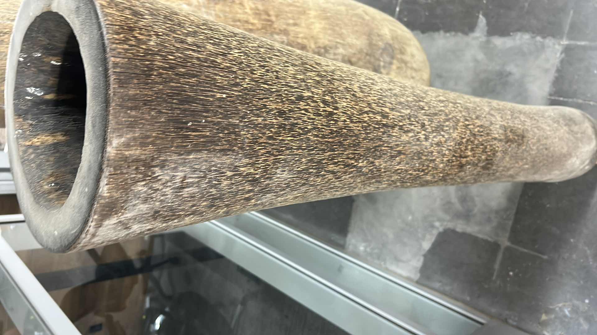 Photo 1 of HUGE HALLOWED OUT PALM WOOD VASE 12”x 81”