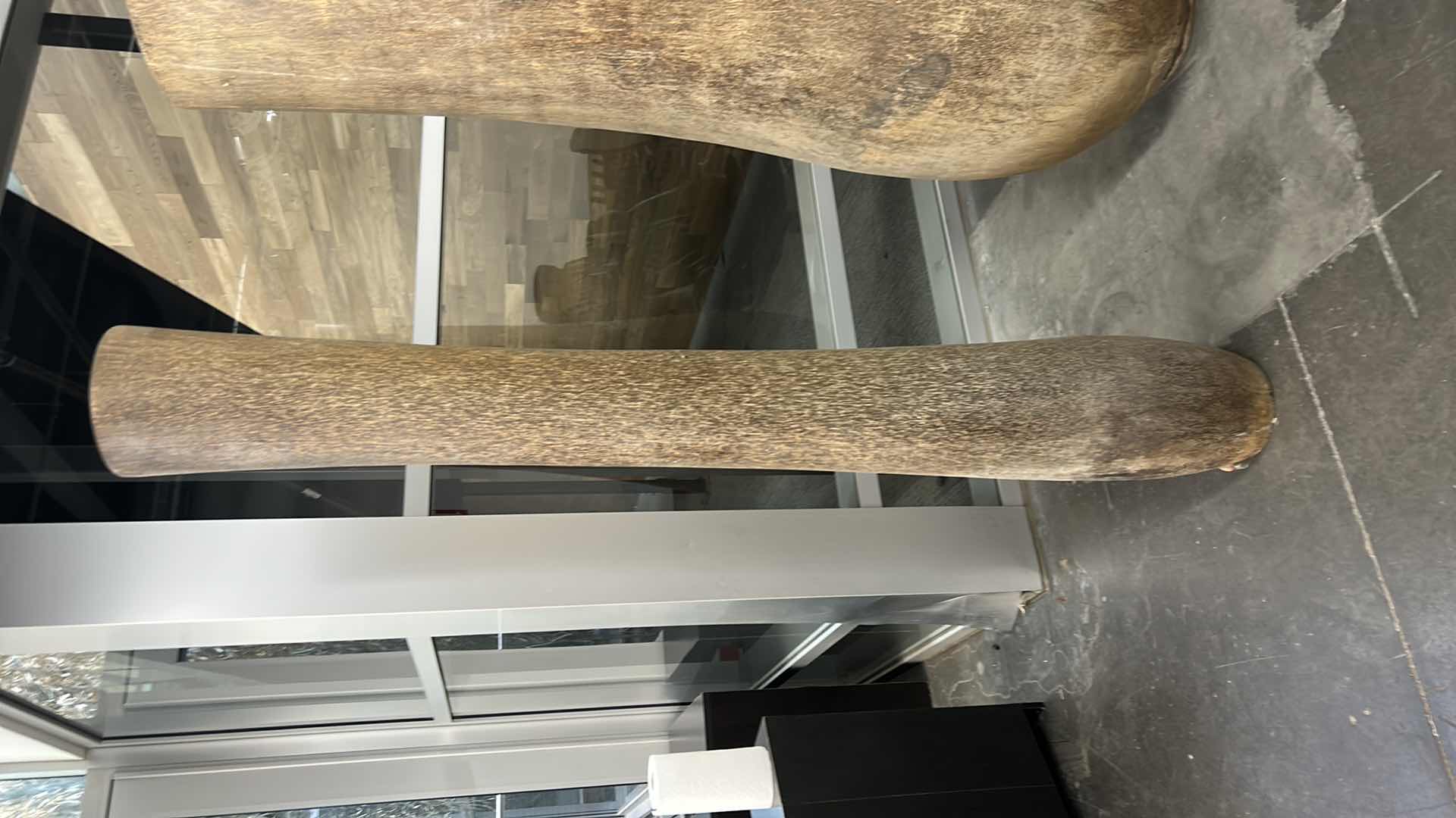 Photo 1 of HUGE HALLOWED OUT PALM WOOD VASE 12”x 81”