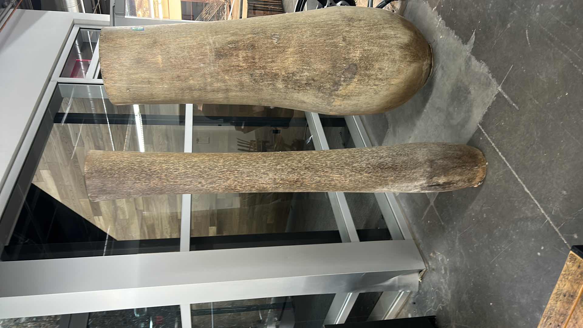 Photo 1 of HUGE HALLOWED OUT PALM WOOD VASE 12”x 81”