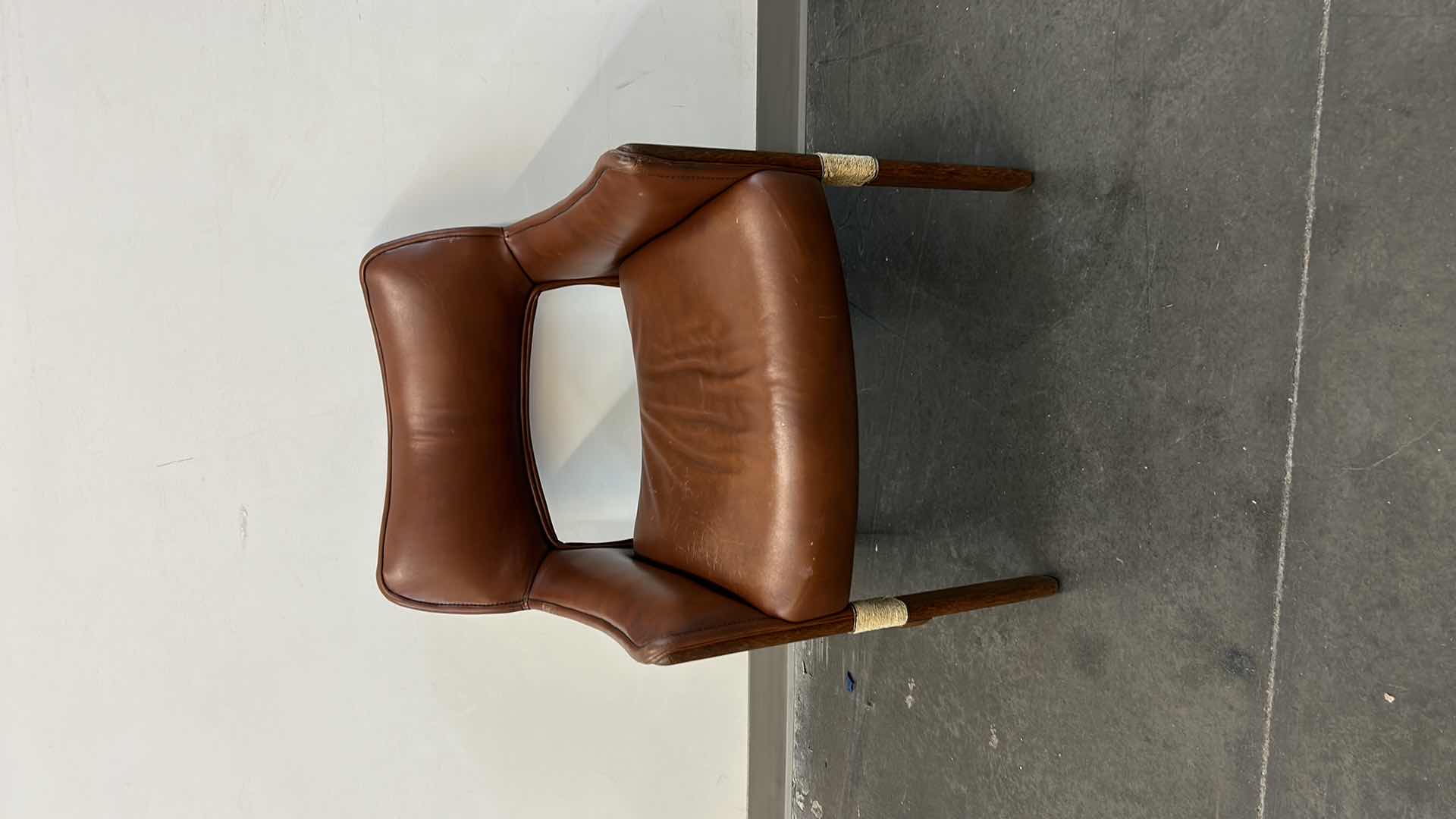 Photo 1 of PACIFIC GREEN CUSTOM TUVALU PALMWOOD AND LEATHER ACCENT/DINING CHAIR