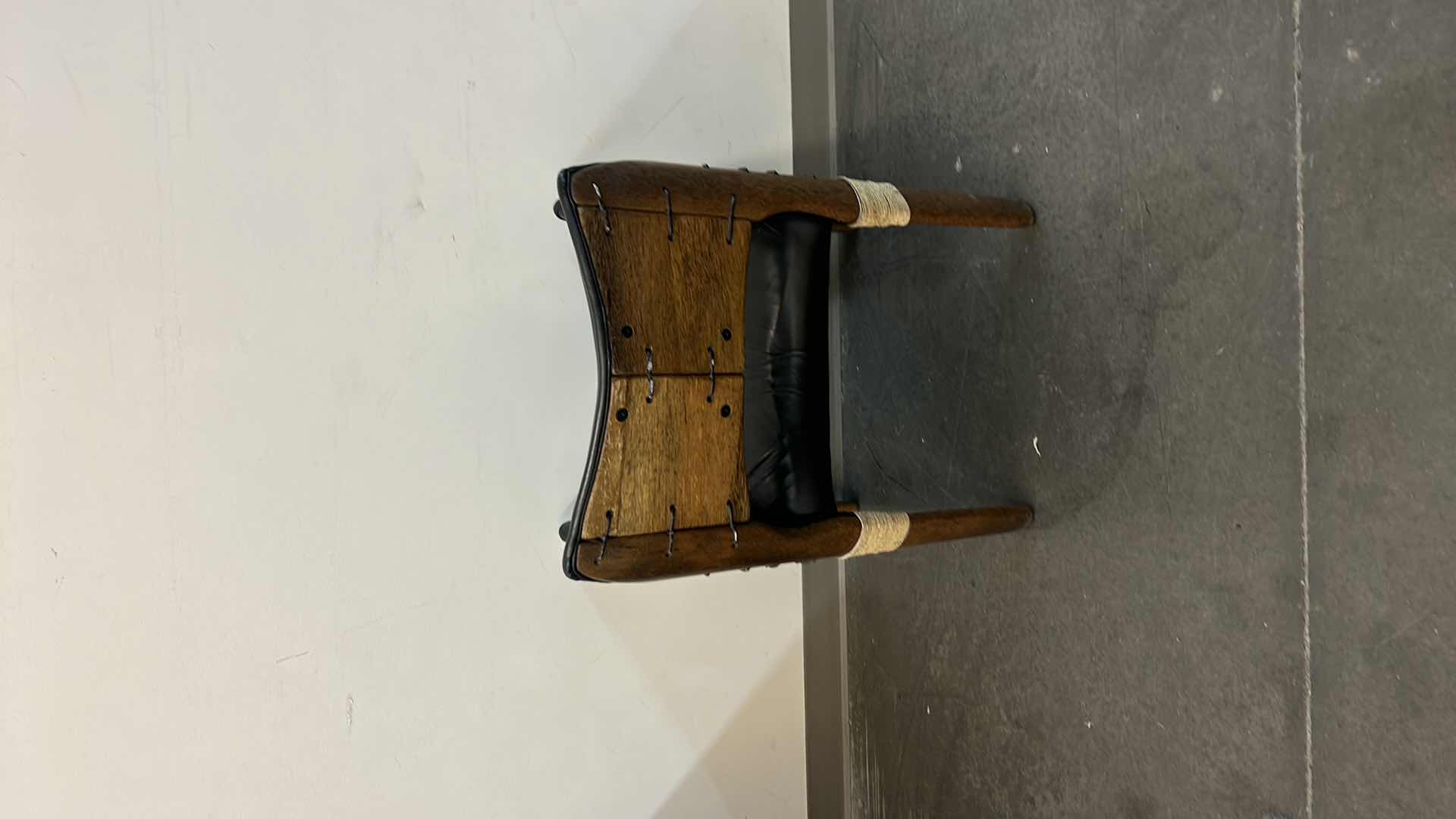 Photo 1 of PACIFIC GREEN CUSTOM TUVALU PALMWOOD AND LEATHER ACCENT/DINING CHAIR