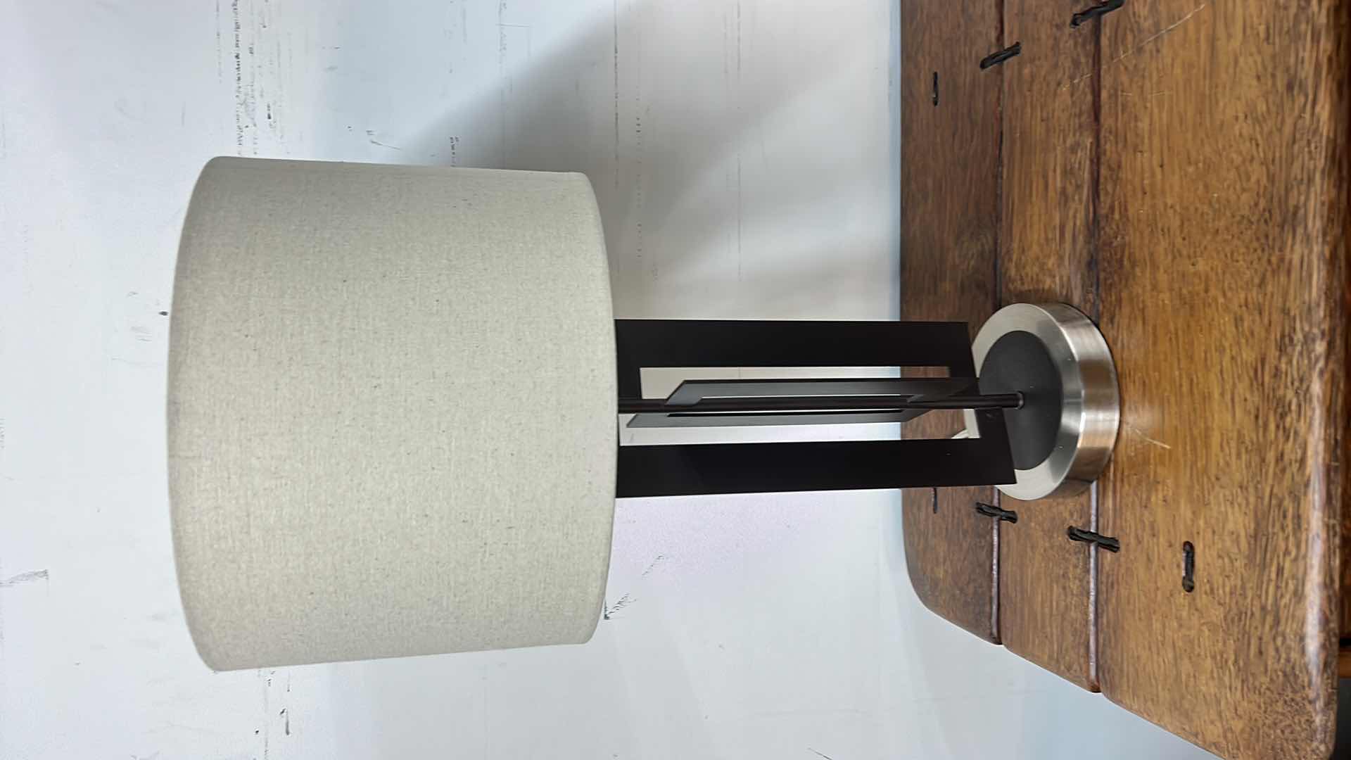 Photo 1 of BLACK AND CHROME TABLE LAMP H25”