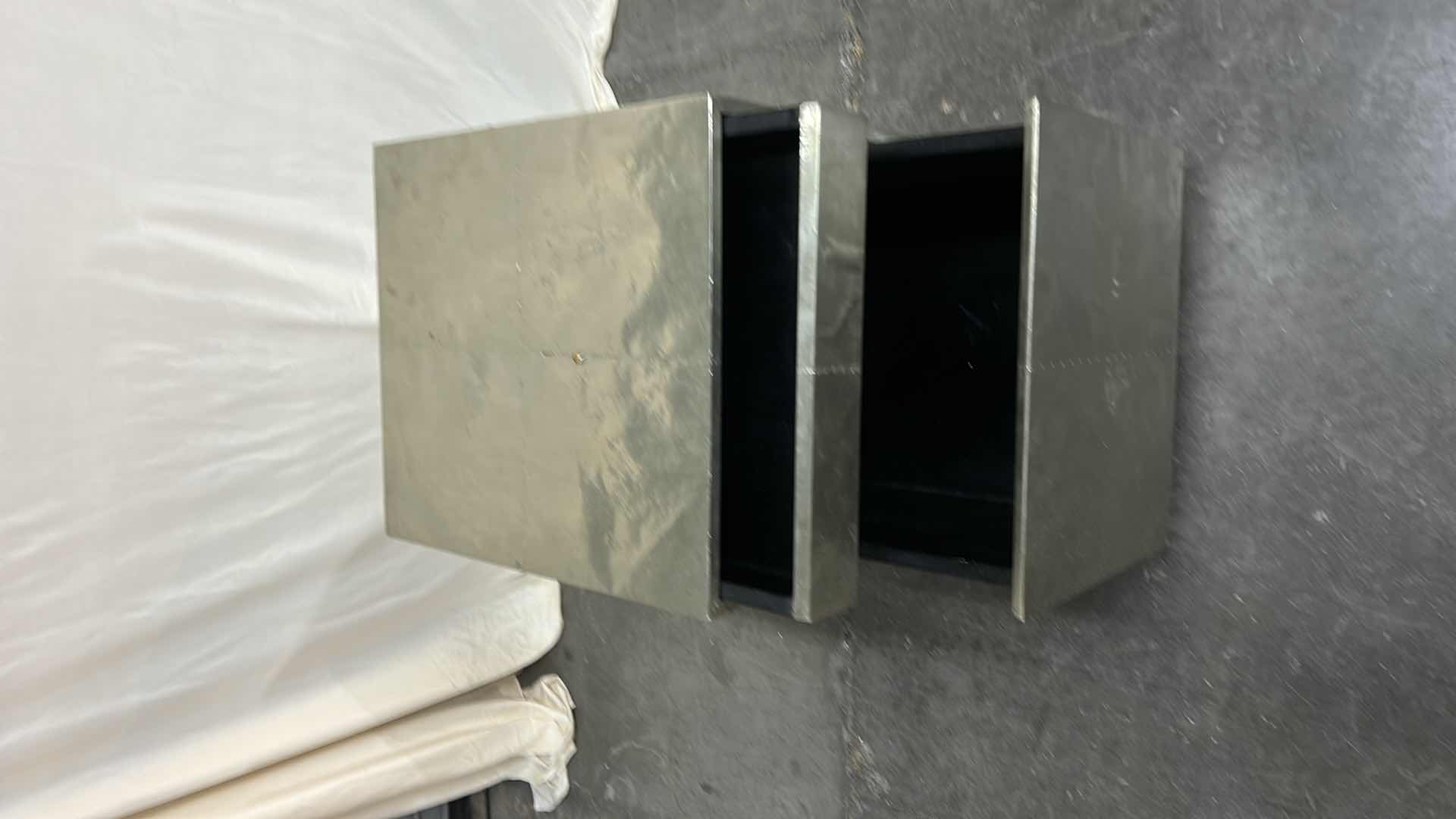 Photo 1 of SILVER WRAPPED WOOD FILE CABINET 16” x 16” x H19”