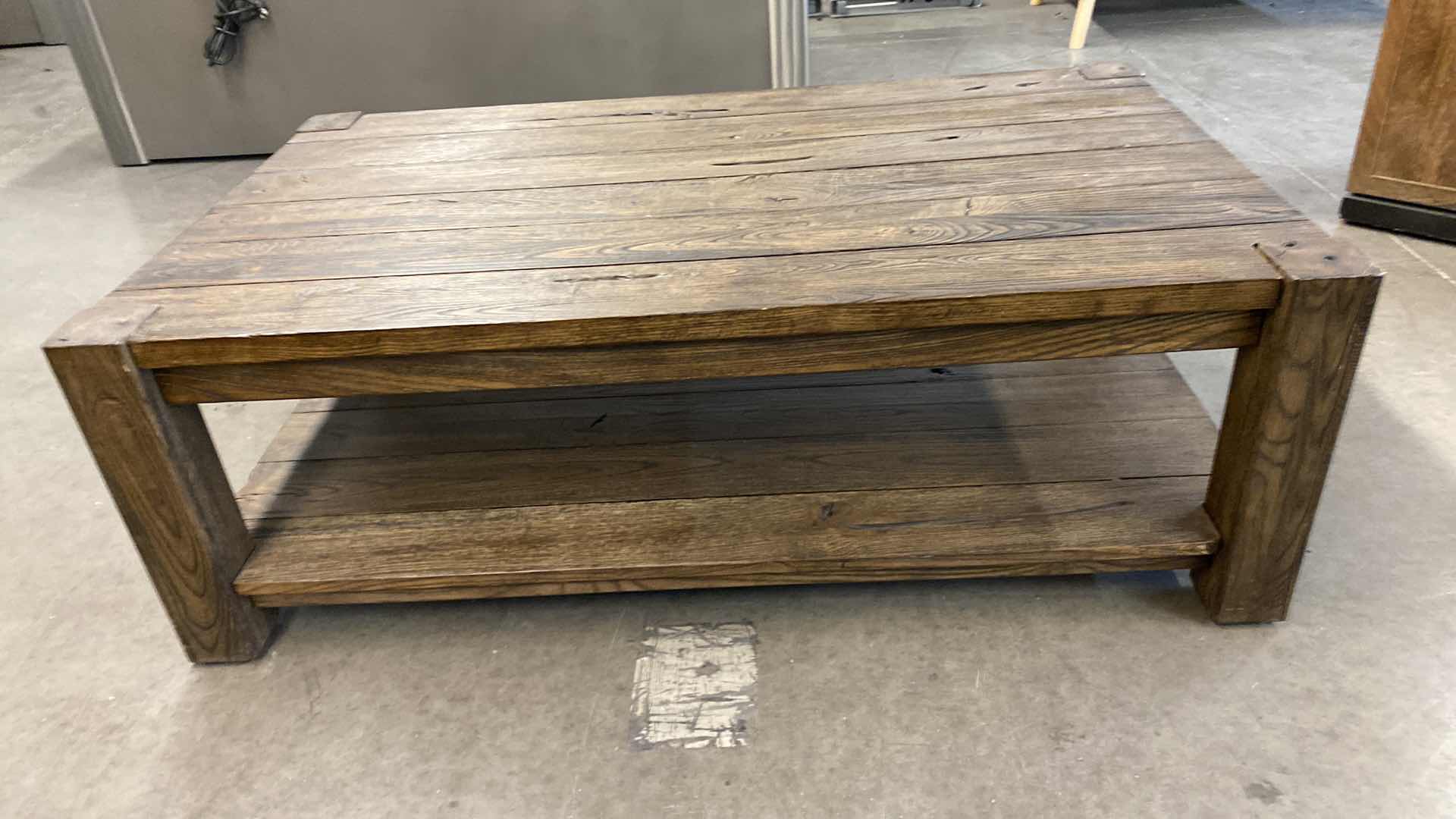 Photo 1 of RUSTIC WOOD COFFEE TABLE WITH WHEELS 50” X  30” H17”