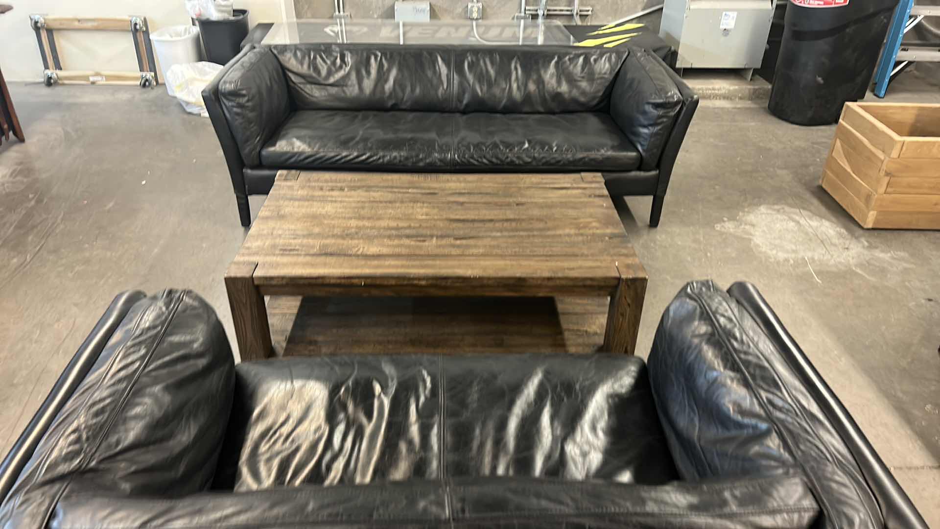 Photo 8 of 7’ BLACK LEATHER SOFA  ( OTHER PIECES SOLD SEPARATELY)