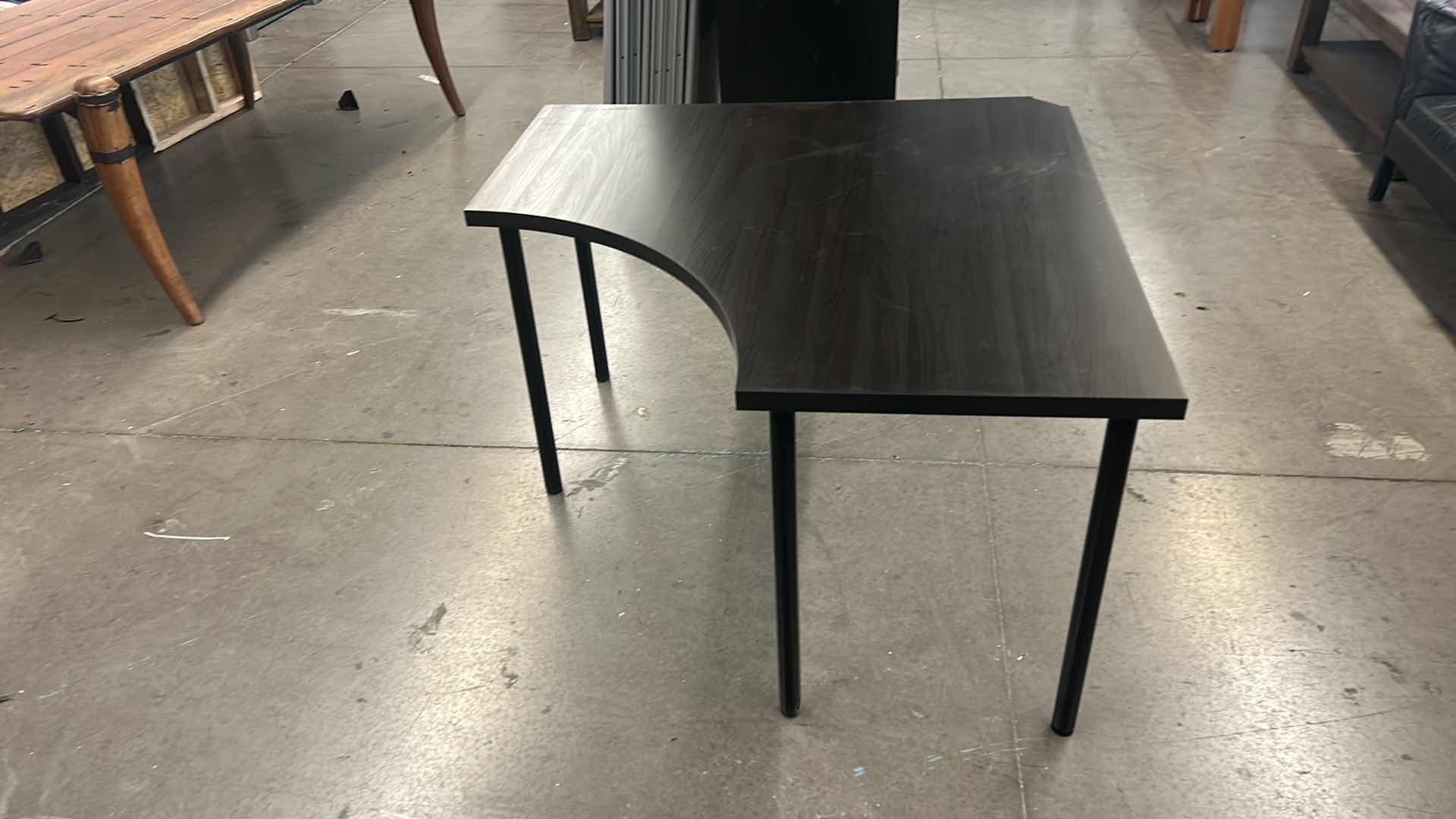 Photo 1 of BLACK CORNER TABLE / DESKTOP WITH ACRYLIC TOP 48” c 48” x H29”