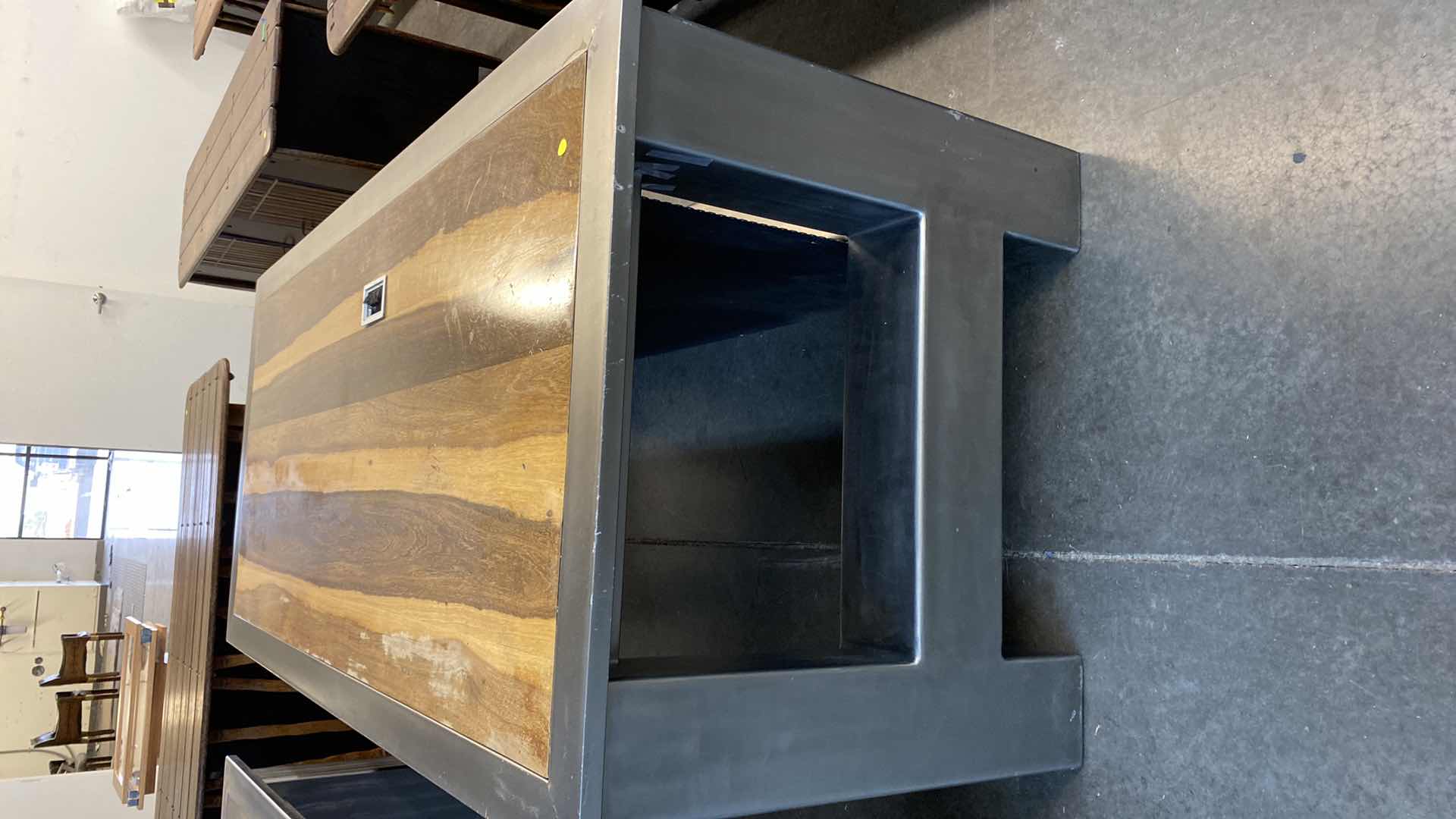 Photo 4 of MODERN WOOD AND METAL TABLE 78” X 36” H30” - OTHER PIECES AVAILABLE SEPARATELY