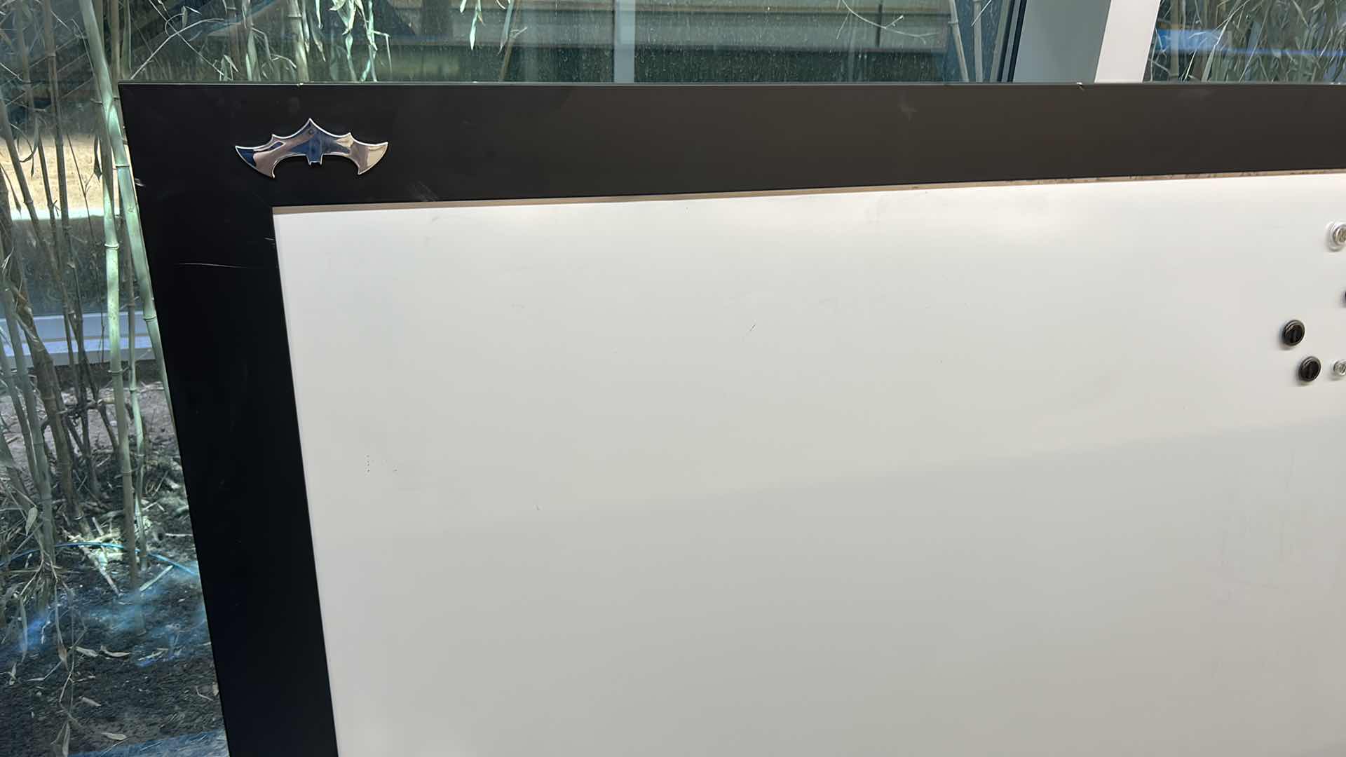 Photo 1 of VERY LARGE BLACK FRAMED MAGNETIC WHITEBOARD 8'5" X 4'7'