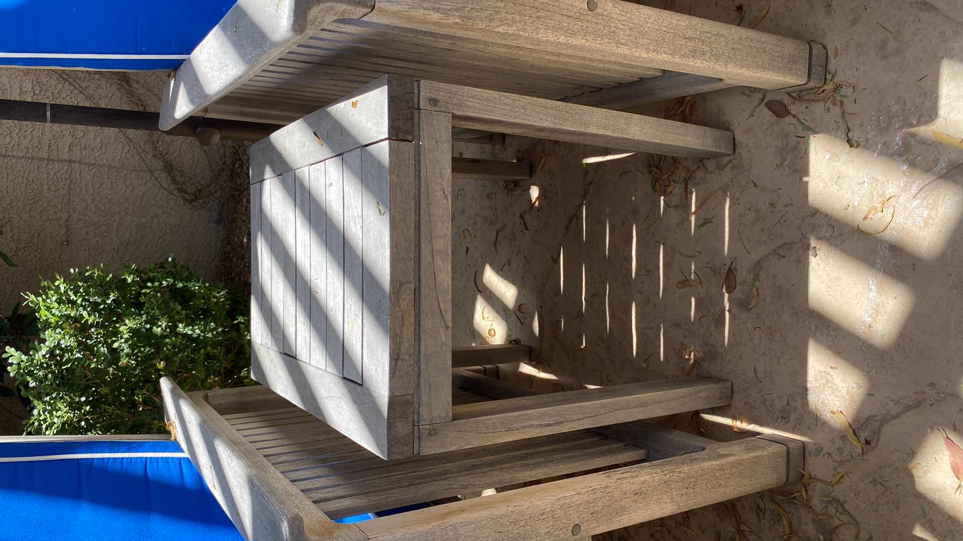 Photo 1 of TEAK WAREHOUSE SIDE TABLE 140 X 20” H18” 