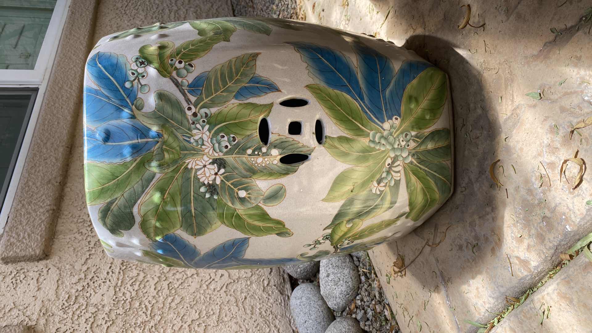 Photo 4 of ASIAN INSPIRED STOOL 11” X H 19”