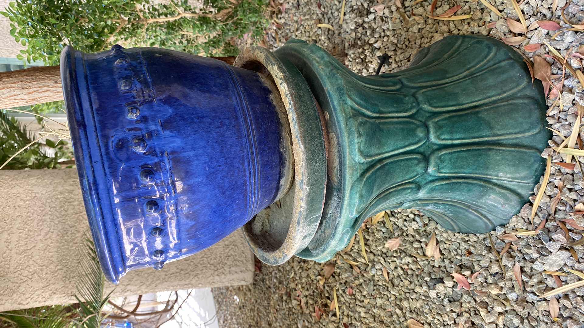 Photo 1 of CERAMICS POT ON PLANT STAND HEIGHT WITH POT 23”