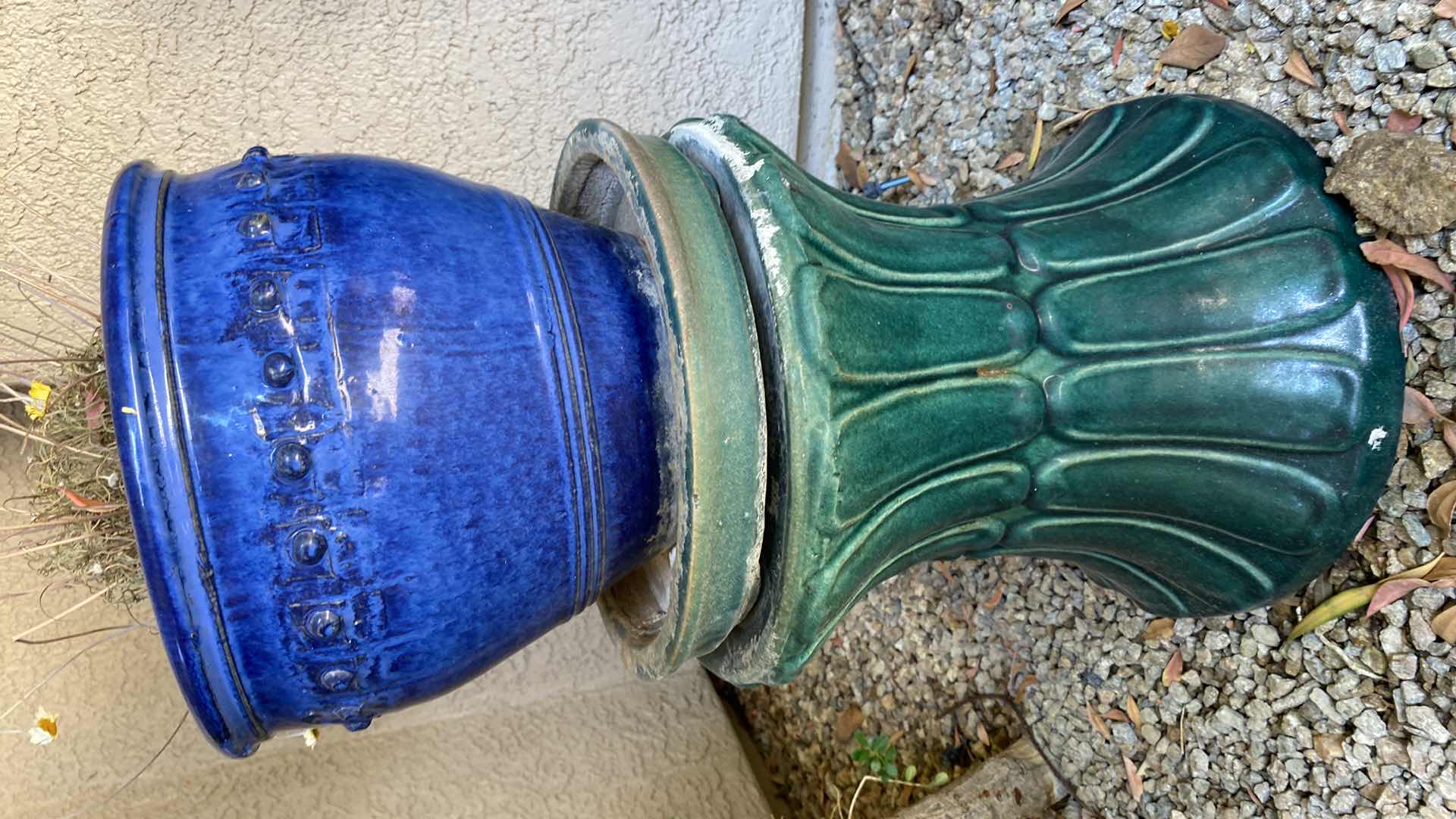 Photo 1 of CERAMICS POT ON PLANT STAND HEIGHT WITH POT 23”