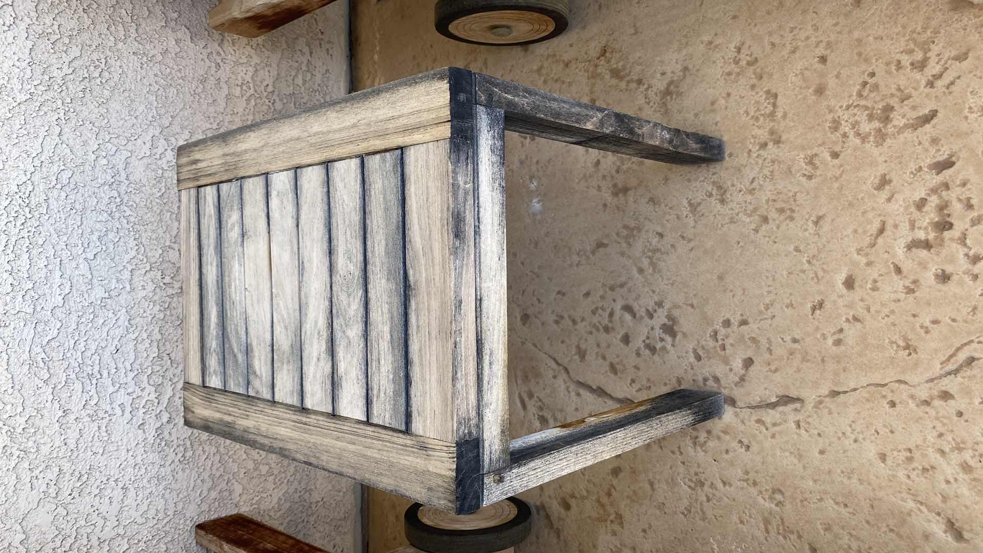 Photo 5 of TEAK WAREHOUSE SIDE TABLE 140 X 20” H18” 