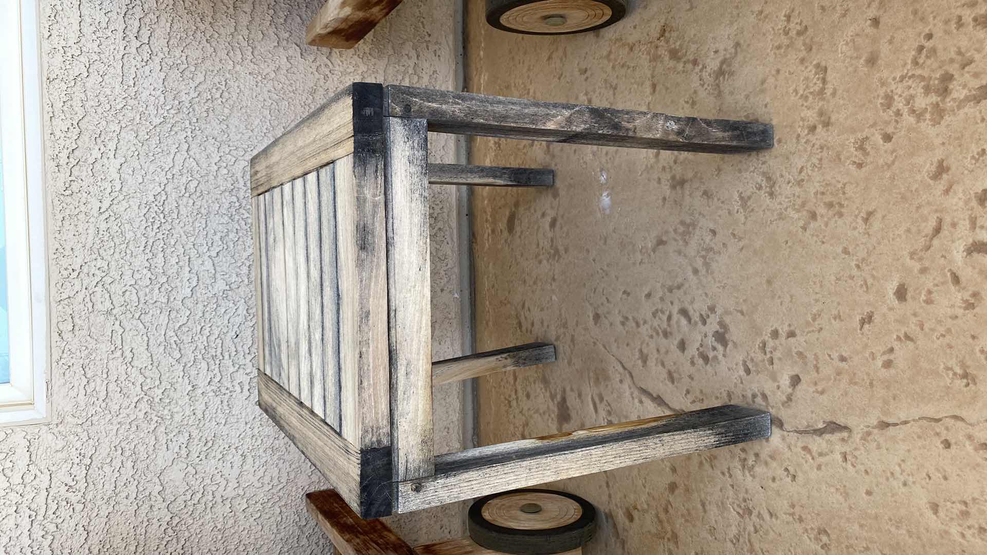 Photo 1 of TEAK WAREHOUSE SIDE TABLE 140 X 20” H18” 