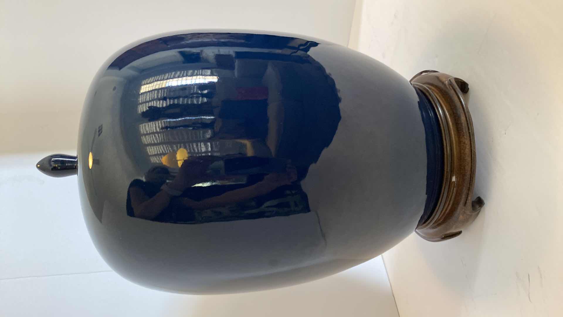 Photo 1 of MEI PING BLUE PORCELAIN GINGER JAR 14” INCLUDING LID AND STAND