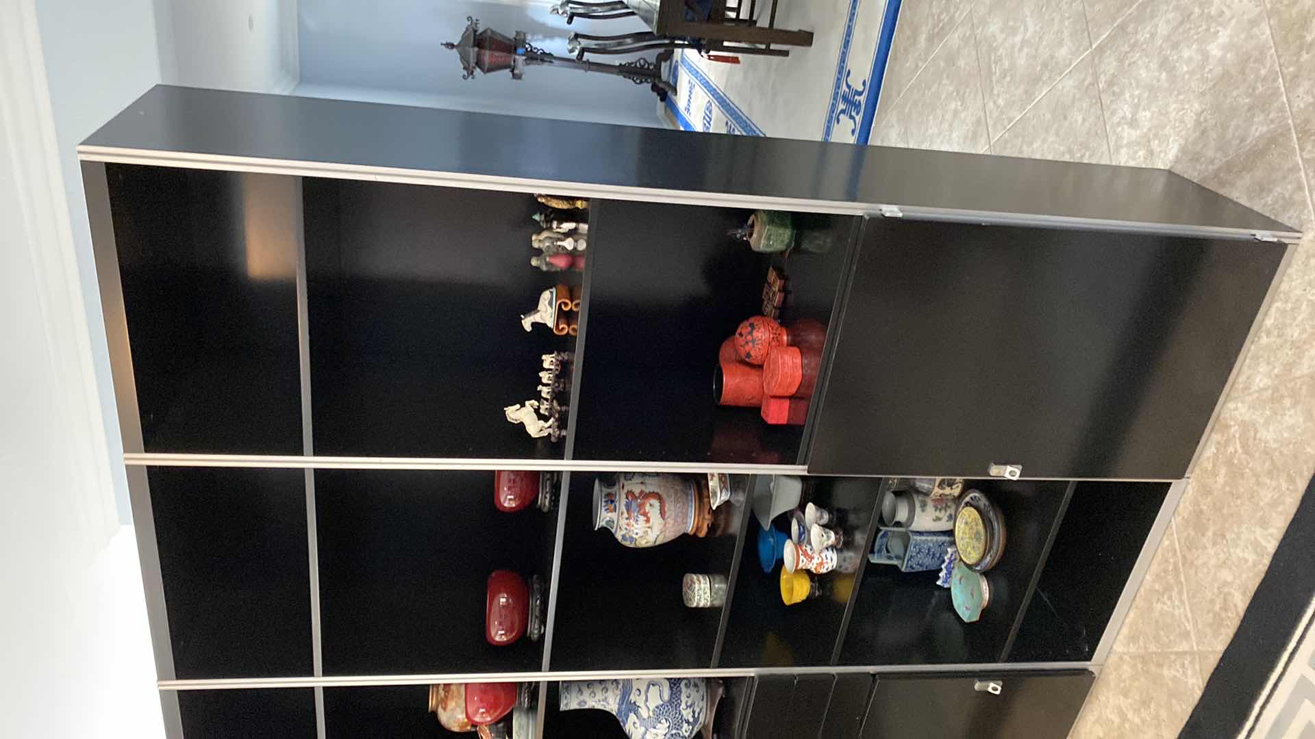 Photo 5 of BLACK LACQUER 5 PIECE WALL UNIT OVERALL 111” X 16.5” H86” INDIVIDUAL UNITS 21 7/8”