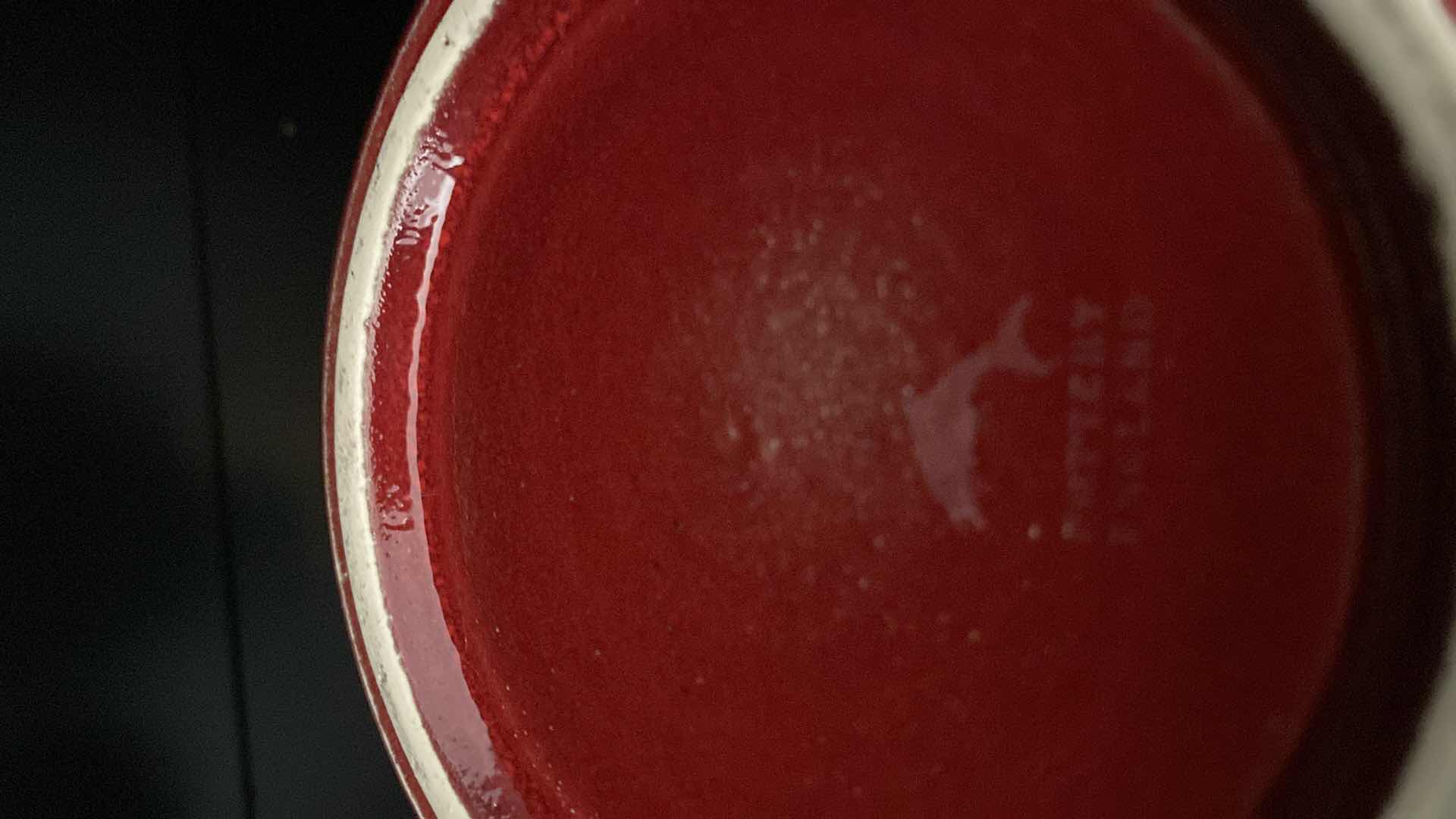 Photo 3 of RED POTTERY BOWL MADE IN ENGLAND 8“ x 5“ INCLUDES STAND