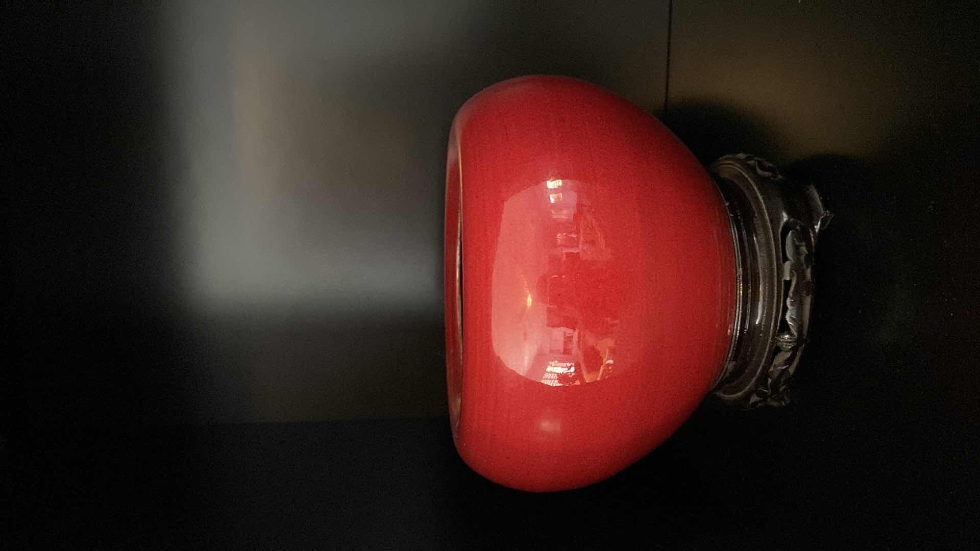 Photo 1 of RED POTTERY BOWL MADE IN ENGLAND 8“ x 5“ INCLUDES STAND