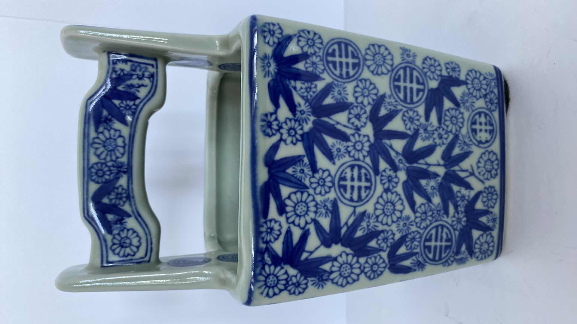 Photo 1 of ASIAN INSPIRED POTTERY VASE AND TILE H8”
