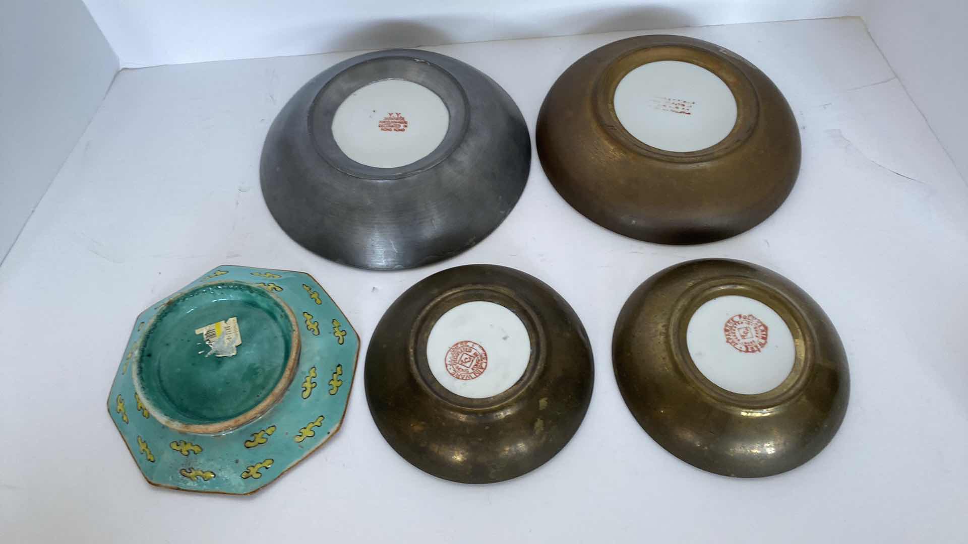 Photo 1 of 5-JAPANESE PORCELAIN ASSORTED PLATES LARGEST 8”