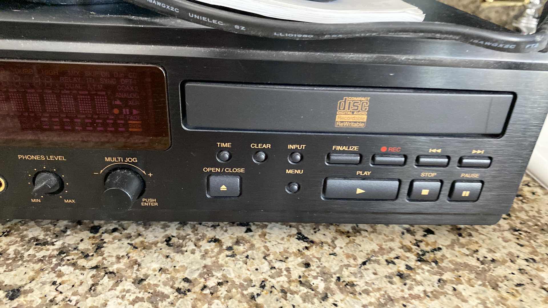 Photo 1 of DENON CDV RECORDER CDR-W1500 WITH SONY HEADPHONES