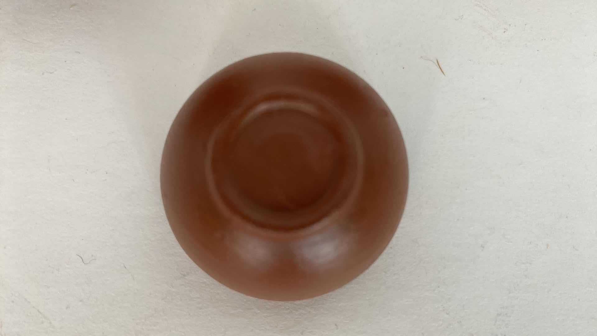 Photo 1 of PAIR OF VINTAGE CHINESE COLLECTIBLE CLAY TEA POTS WITH 4 TEA CUPS LARGEST TEAPOT 3” x 1 7/8”