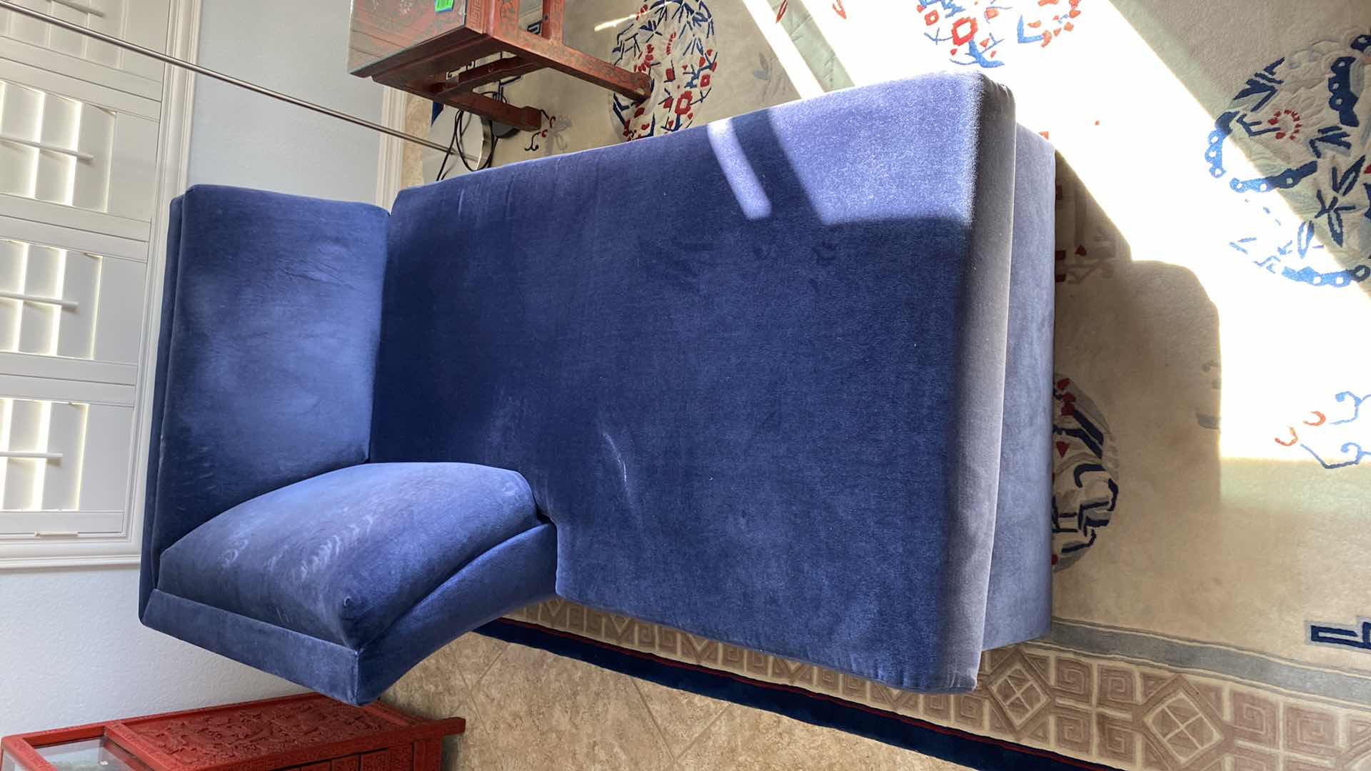 Photo 6 of ROYAL BLUE 67” FAINTING SOFA