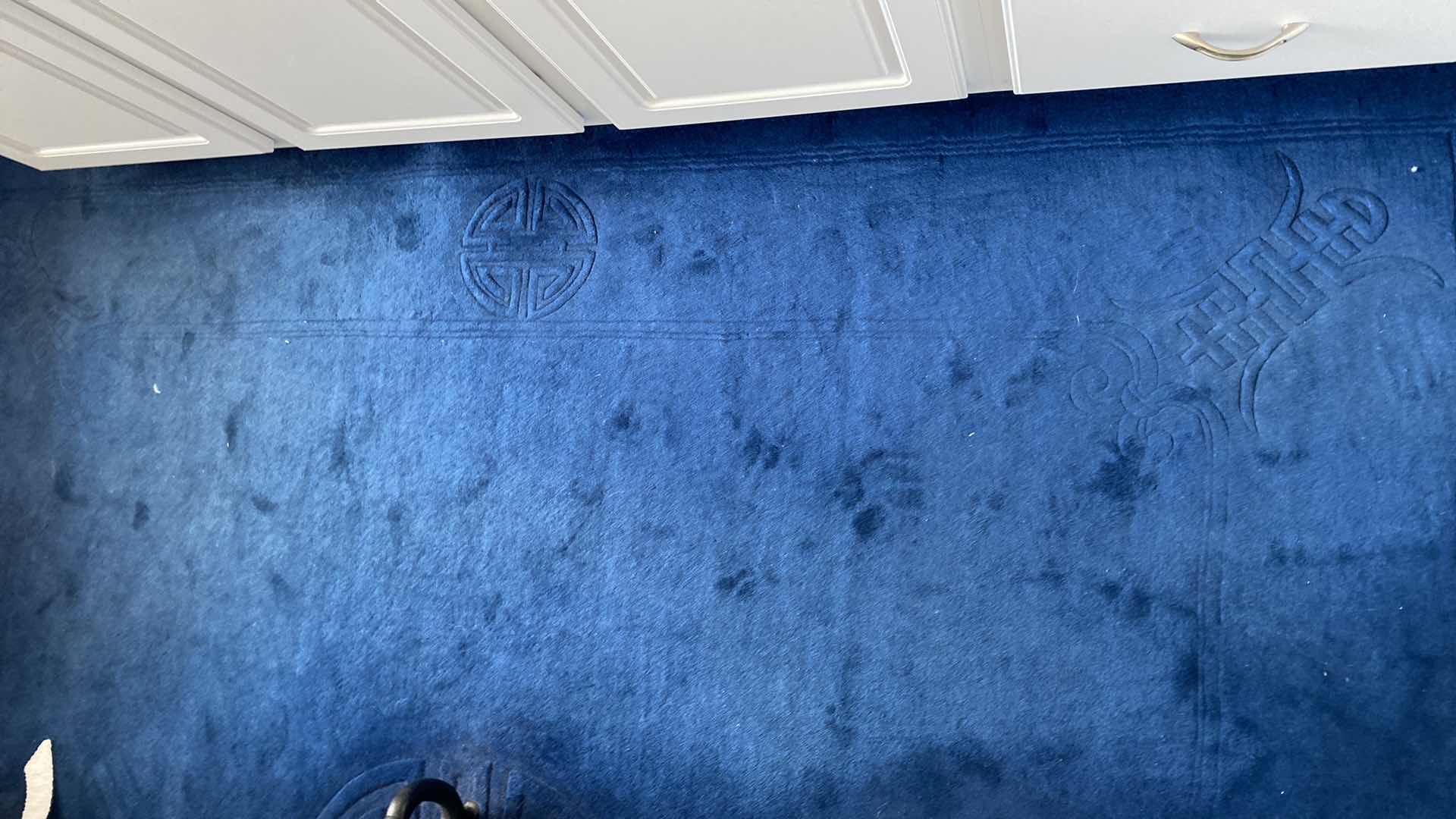 Photo 1 of HAND WOVEN IMPERIAL BLUE WOOL RUG 7‘5“ by 7‘6“