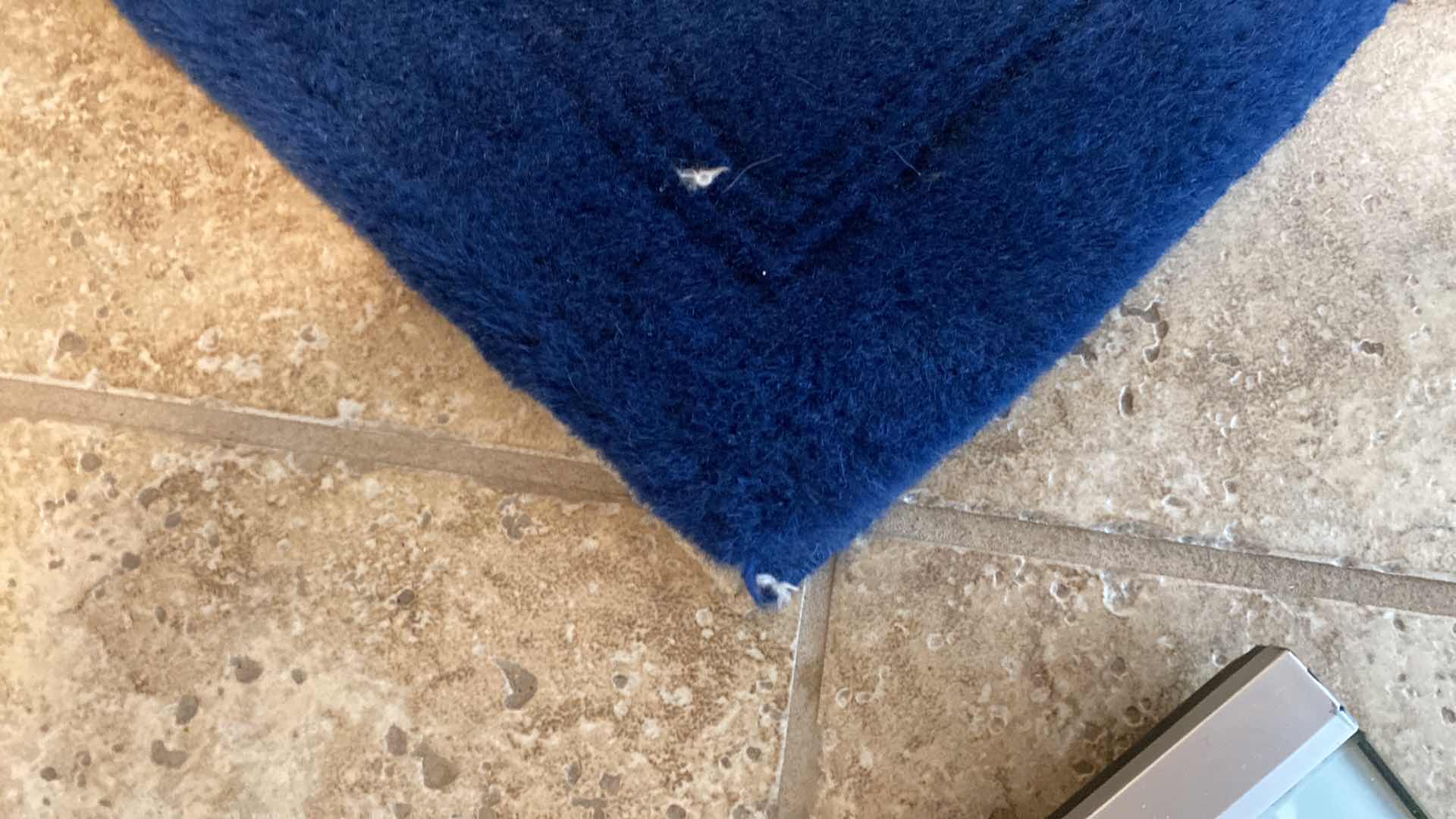 Photo 3 of HAND WOVEN IMPERIAL BLUE WOOL RUG FROM HONG KONG 23” x 24”